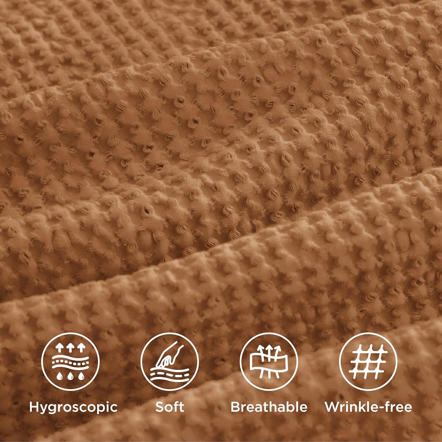 Bedsure Bedsure Cotton Duvet Cover Set - 100% Cotton Waffle Weave Coconut Duvet Cover