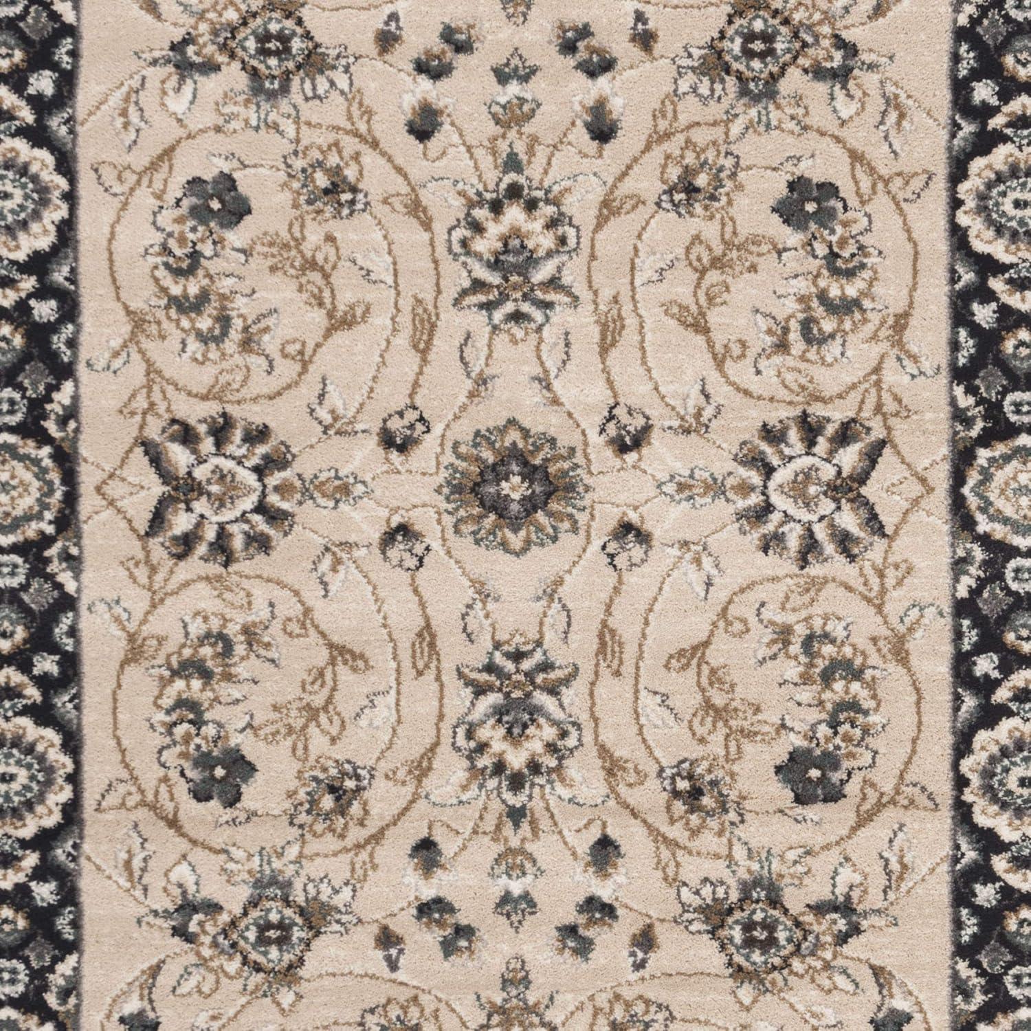 Lyndhurst Light Beige and Anthracite 8' x 10' Synthetic Area Rug