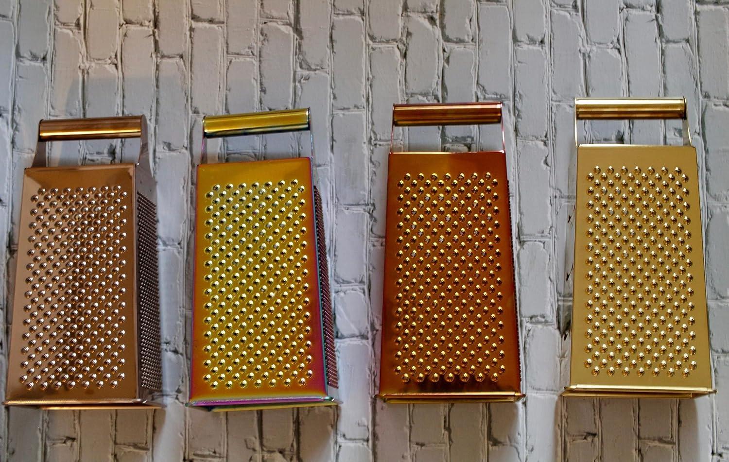 Multifunctional Stainless Steel Grater Slicer with Handle, Large 4 Sides Cutter for Ginger, Garlic, Cucumbers, Carrots, Cheese, Potato