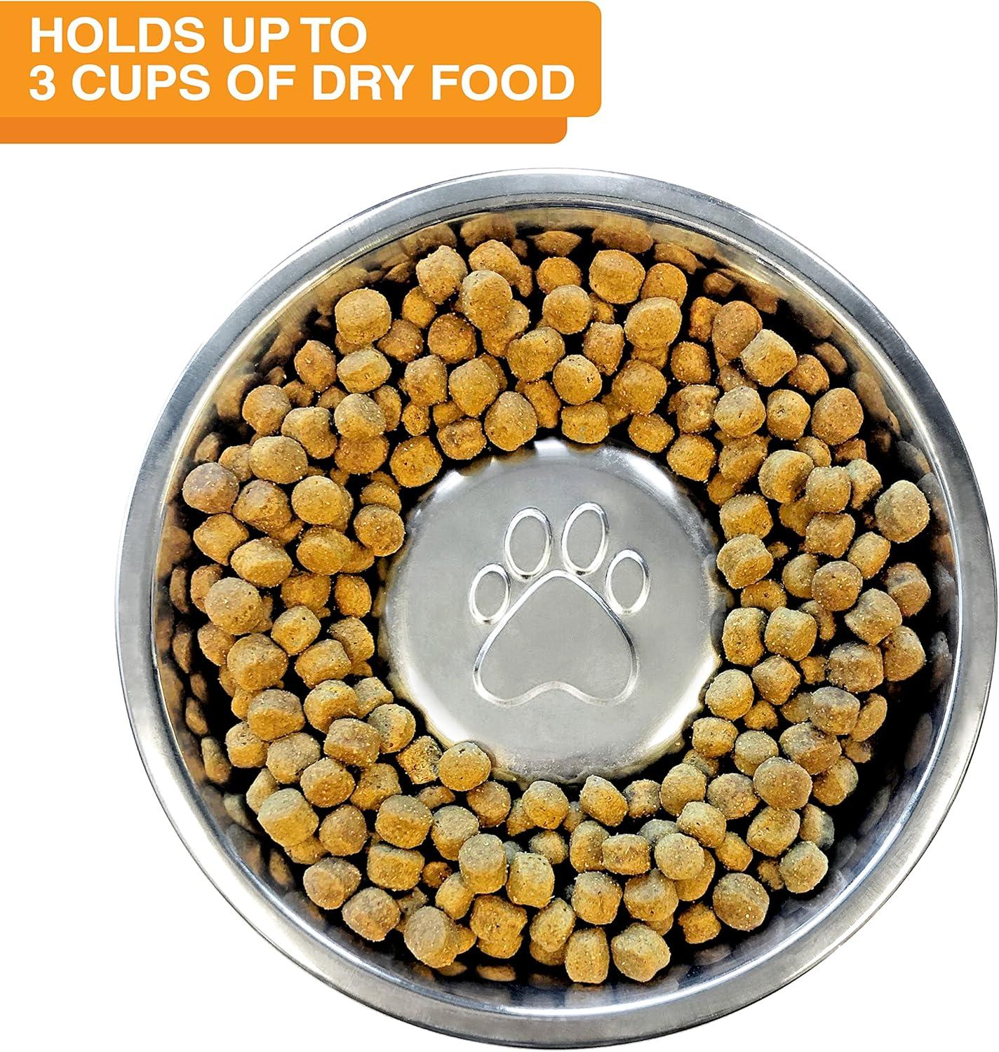 Neater Pets Stainless Steel Slow Feed Bowl - Improves Digestion, Stops Obesity, and Slows Down Eating - Fits in Medium Neater Feeder Deluxe and Most Elevated Feeders, 1 Cup