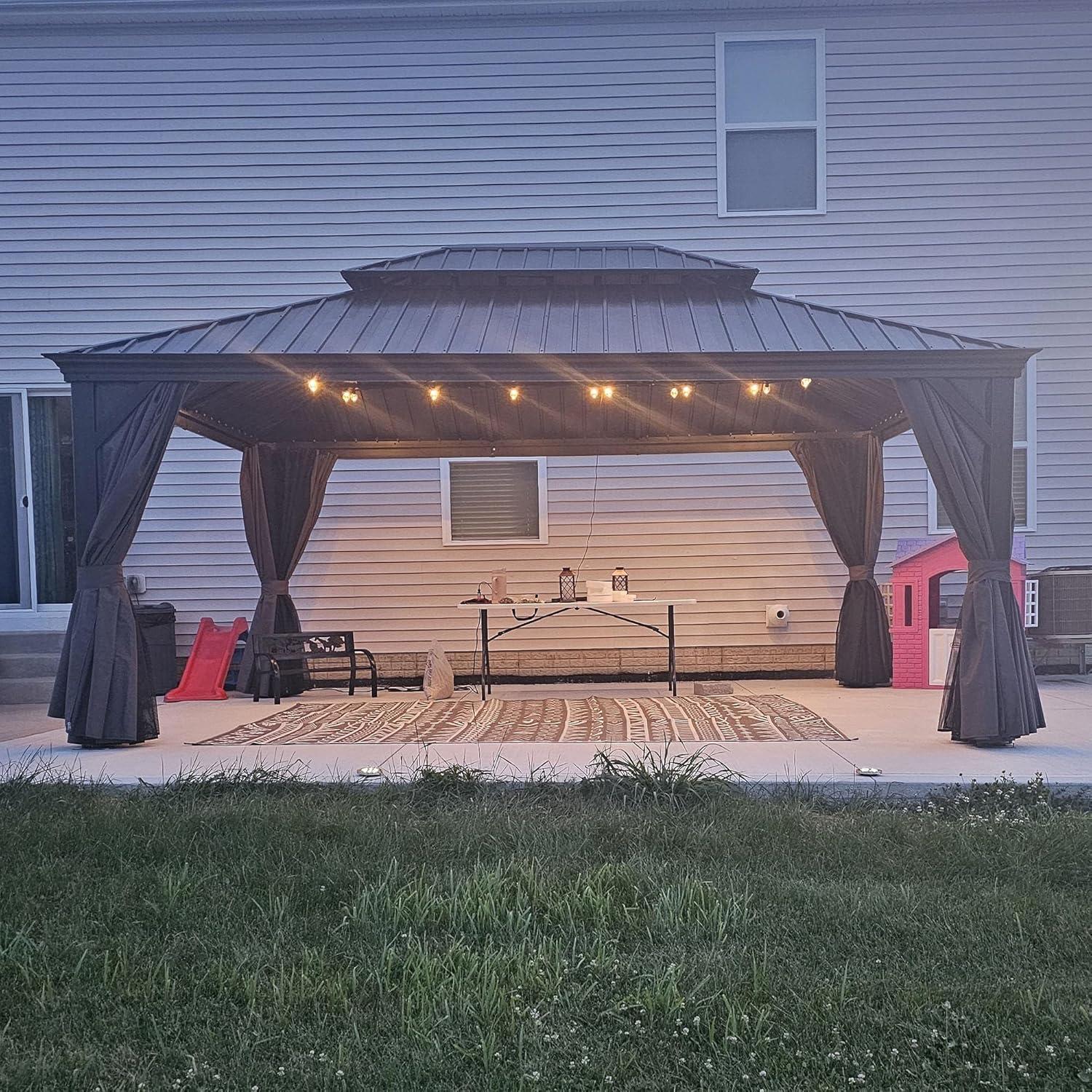 Purple Leaf 13' X 17' Hardtop Gazebo Aluminum Gazebo