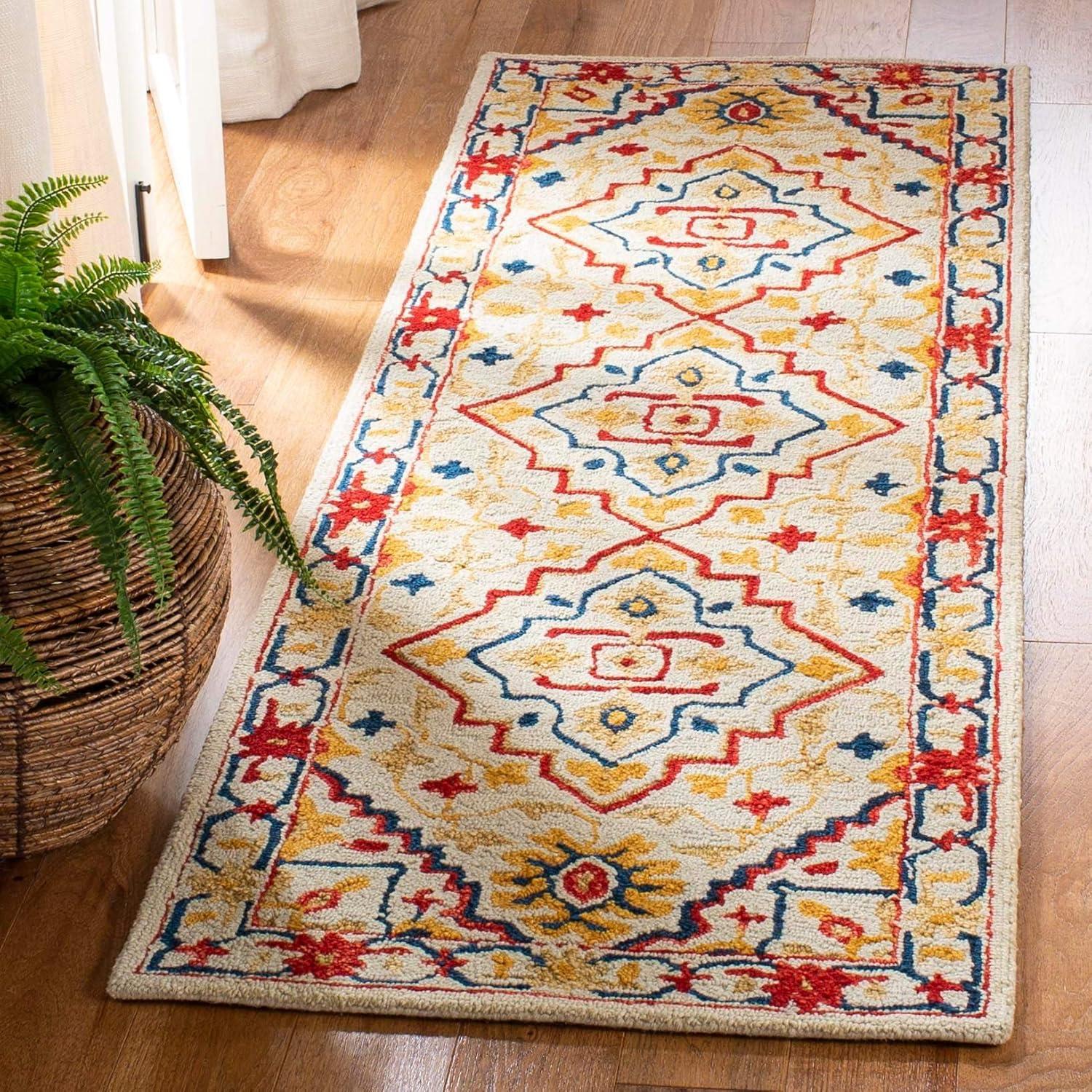 Aspen APN705 Hand Tufted Accent Rug - Ivory/Multi - 2'x3' - Safavieh.