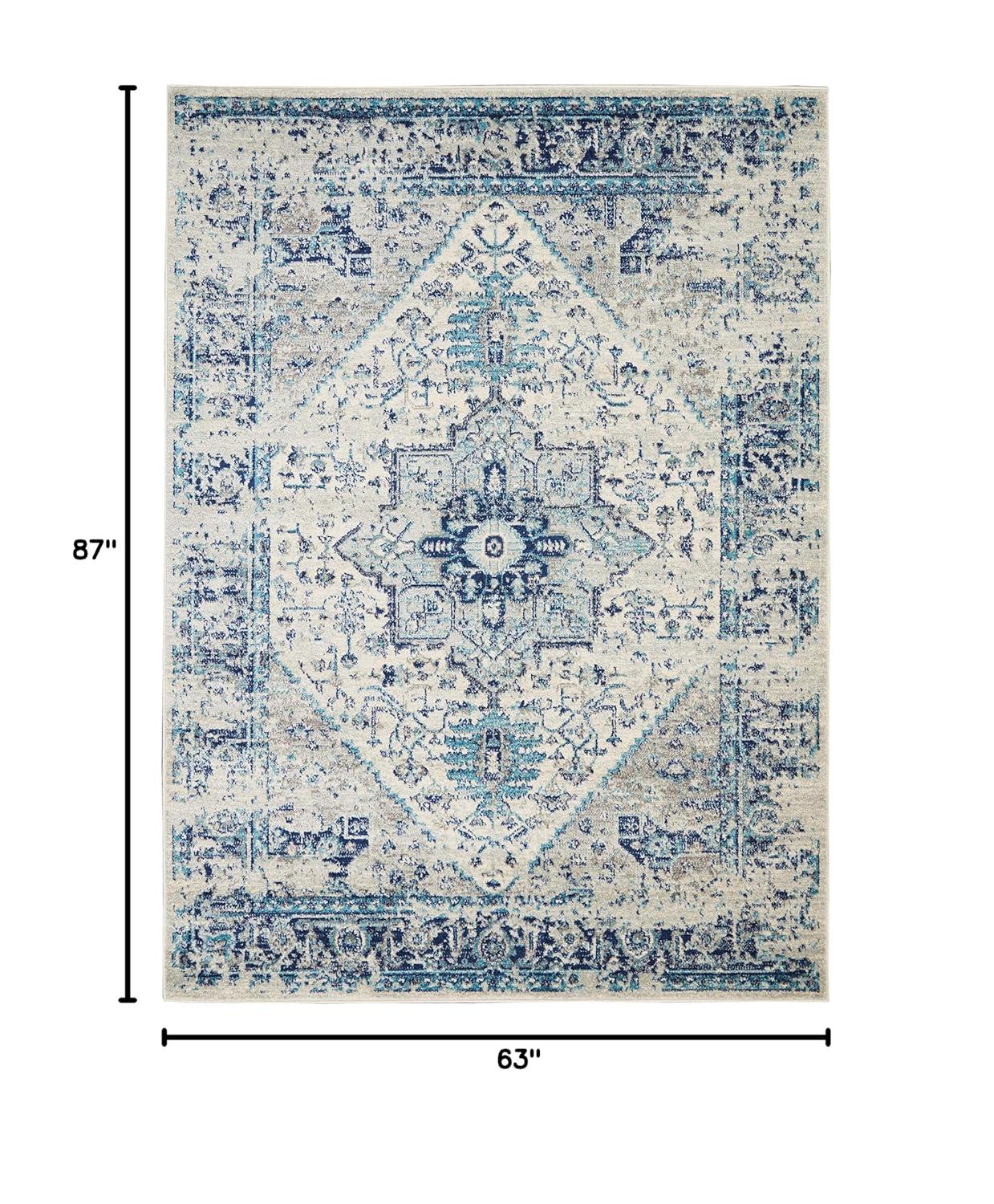 Nourison Tranquil Persian Indoor Rug Ivory Light Blue 5'3" x 7'3"