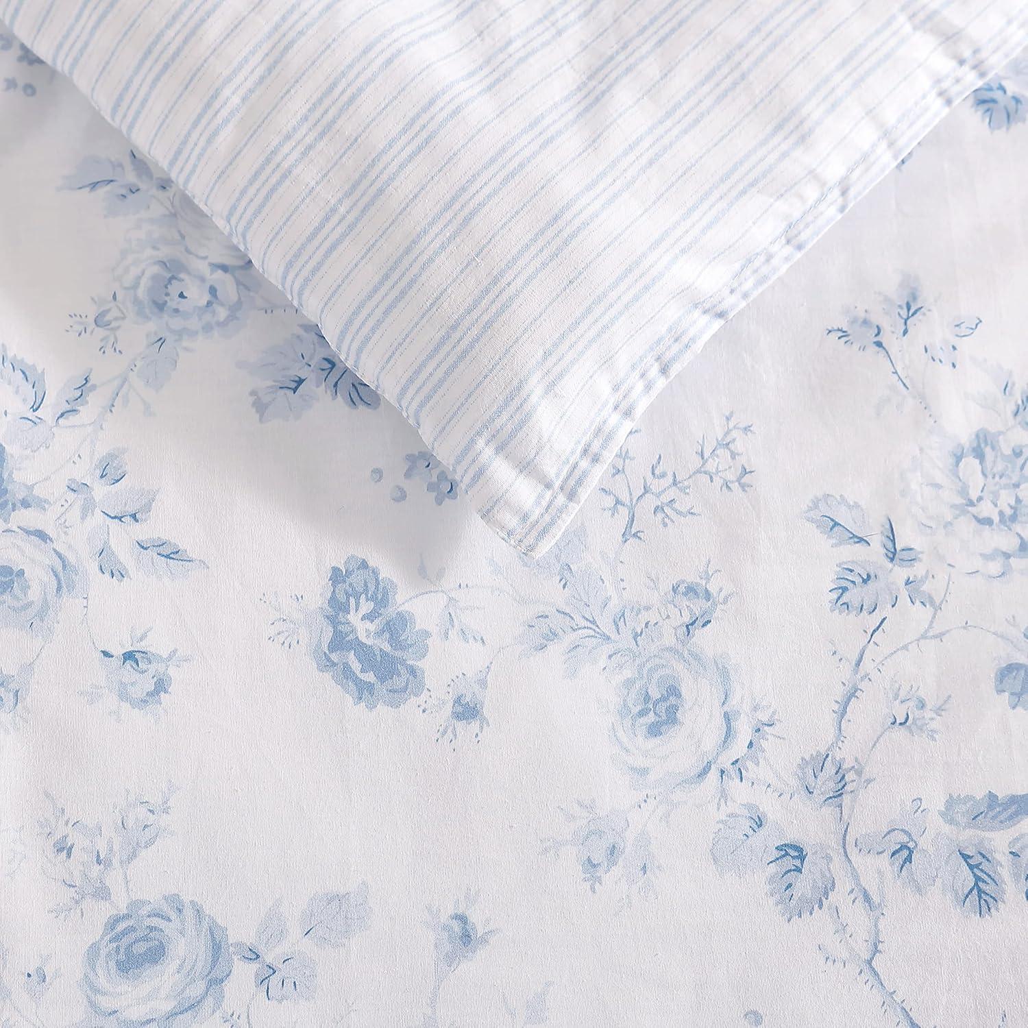 Laura Ashley Laura Ashley Belinda Blue Cotton Comforter Reversible Set