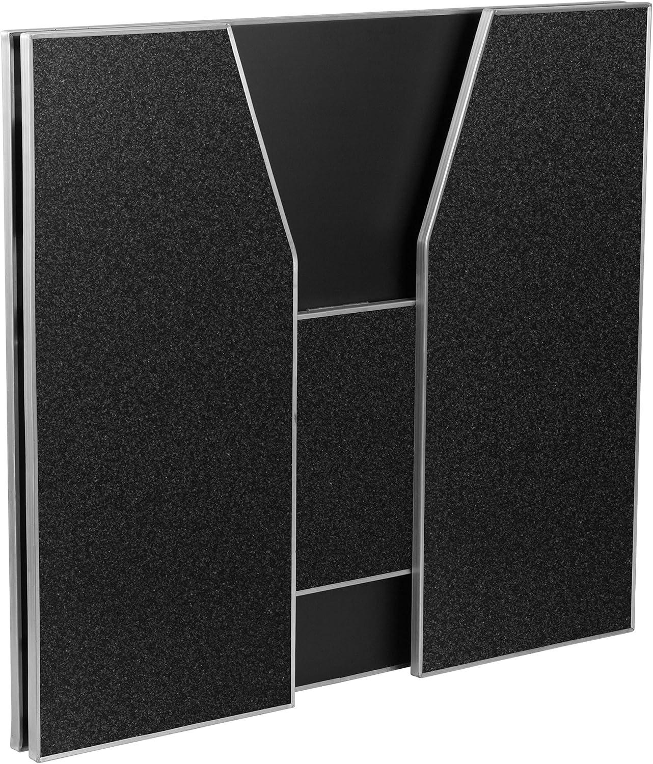 Flash Furniture Amara 4' Folding Portable Event Bar with Top and Middle Shelves, Black