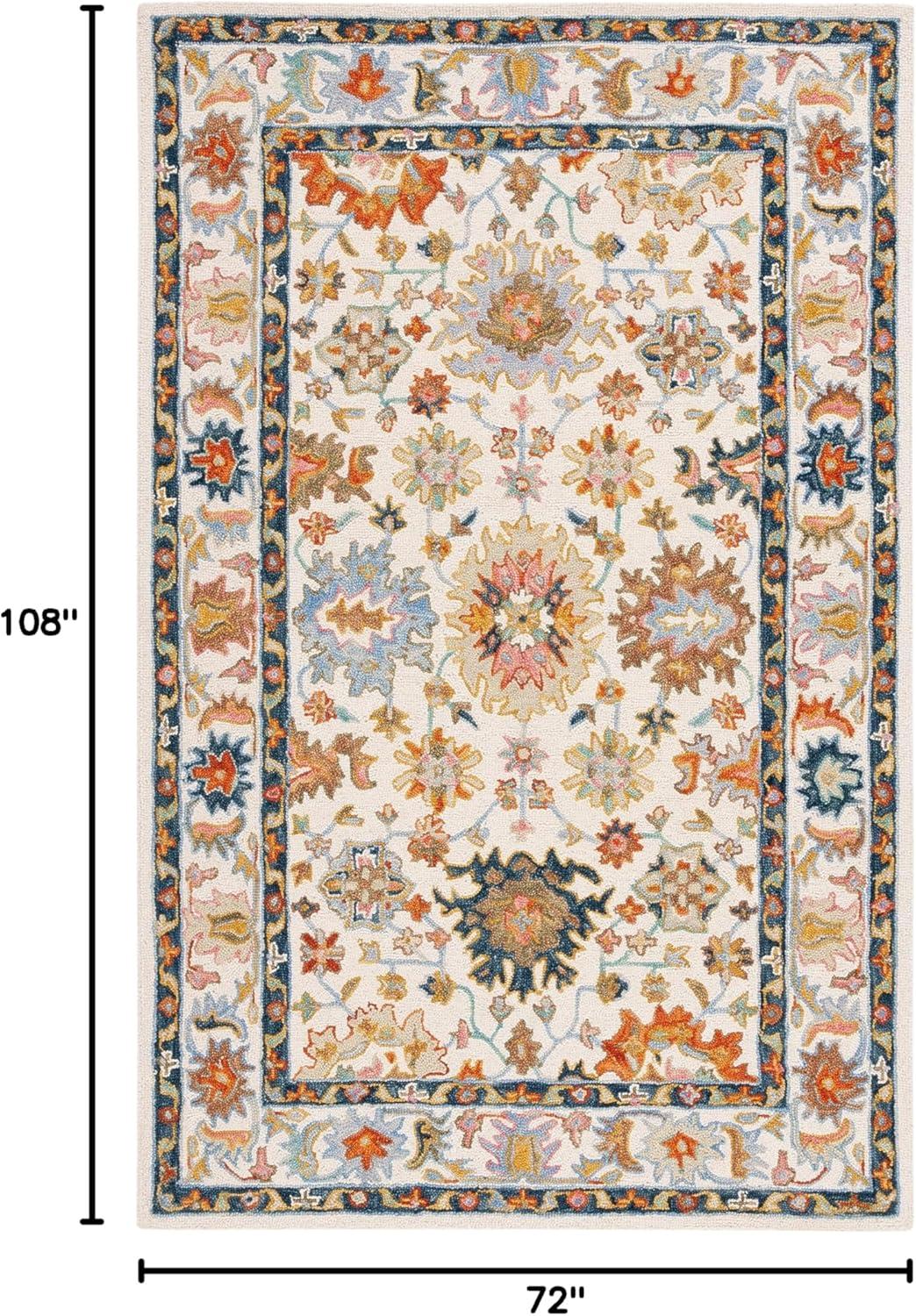 Aspen APN109 Handmade Tufted Area Rug - Ivory/Blue - 6' X 9' - Safavieh