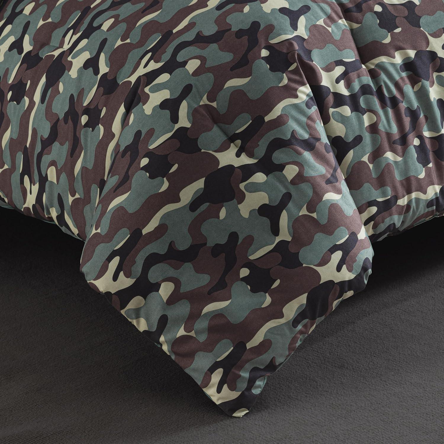 OLO Camouflage Printed Microfiber Reversible 3 Piece Comforter Set