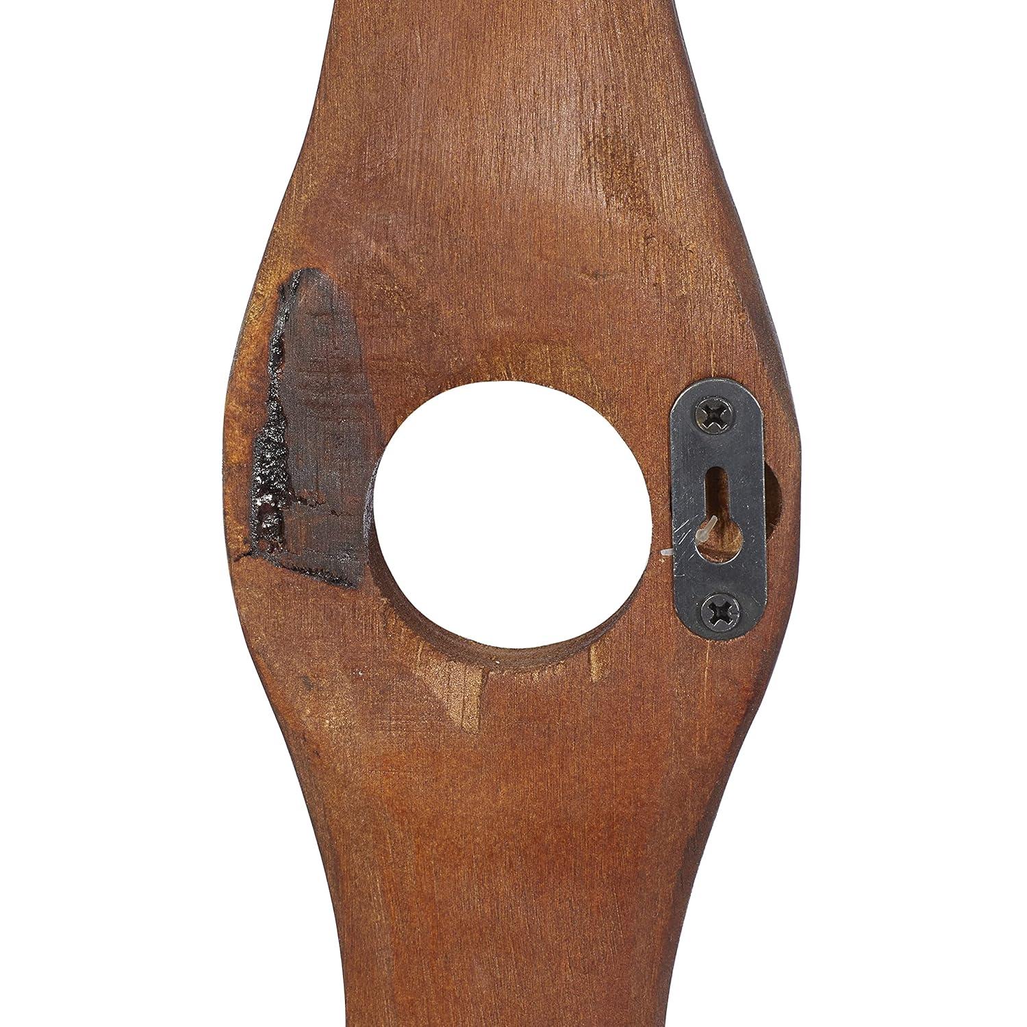 DecMode Brown Metal 2 Blade Airplane Propeller Wall Decor with Aviation Detailing