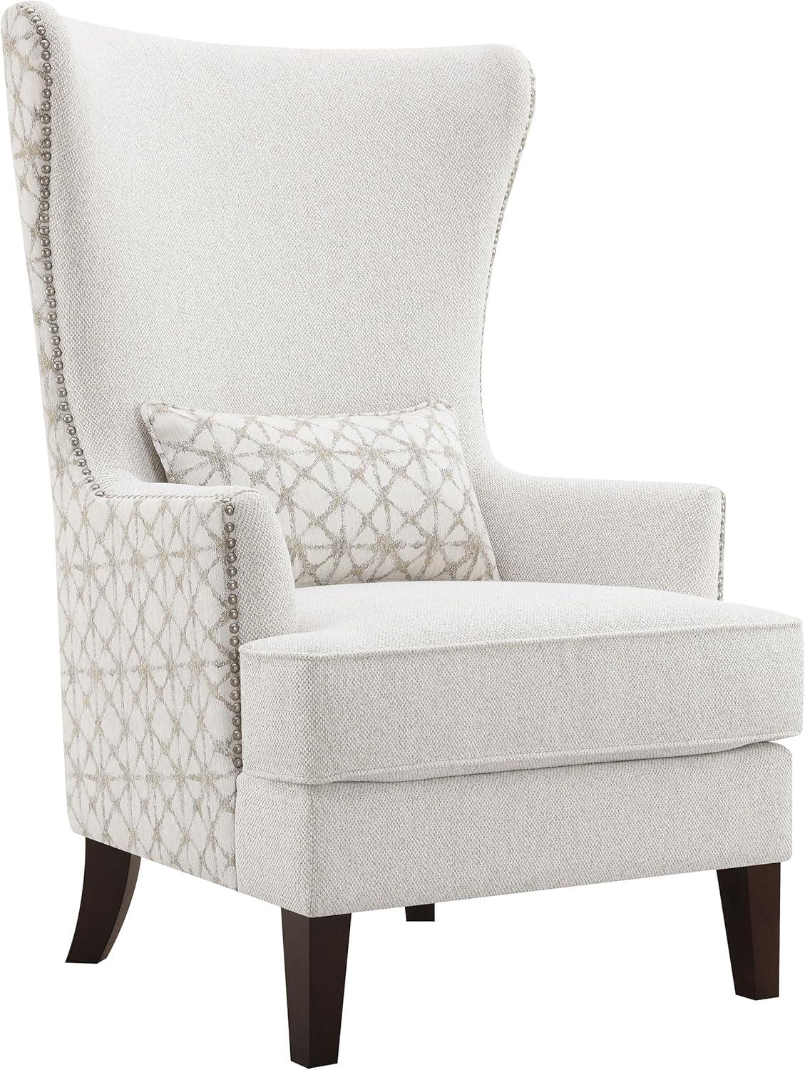 Coaster Pippin Upholstered Fabric Accent Chair with Wingback in Latte