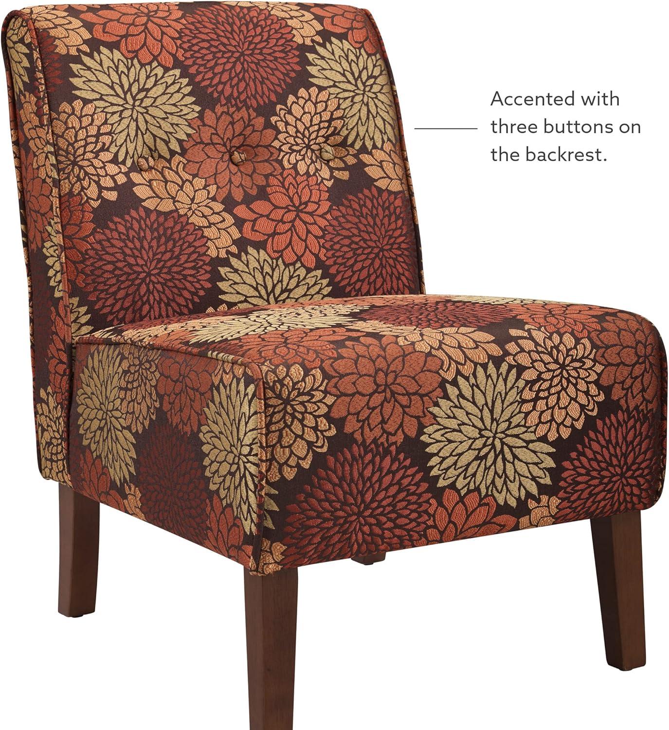 Harvest Floral Wood Slipper Accent Chair