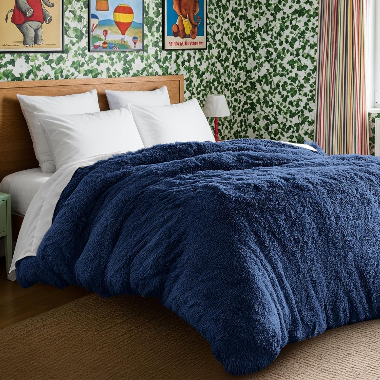 Bare Home Shaggy Fleece Plush Duvet Cover