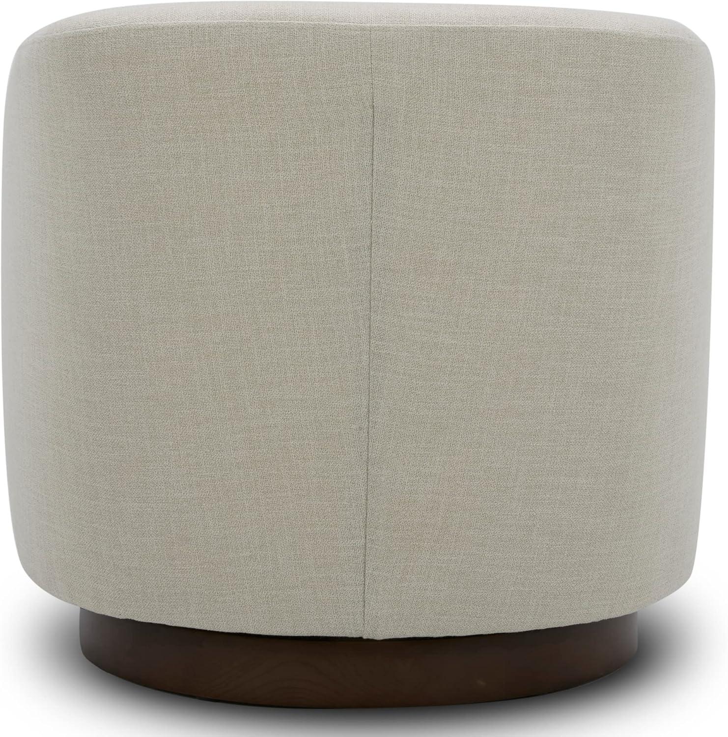 CHITA Swivel Accent Chair Fabric, Round Barrel Arm Chair Living Room, Flax Beige