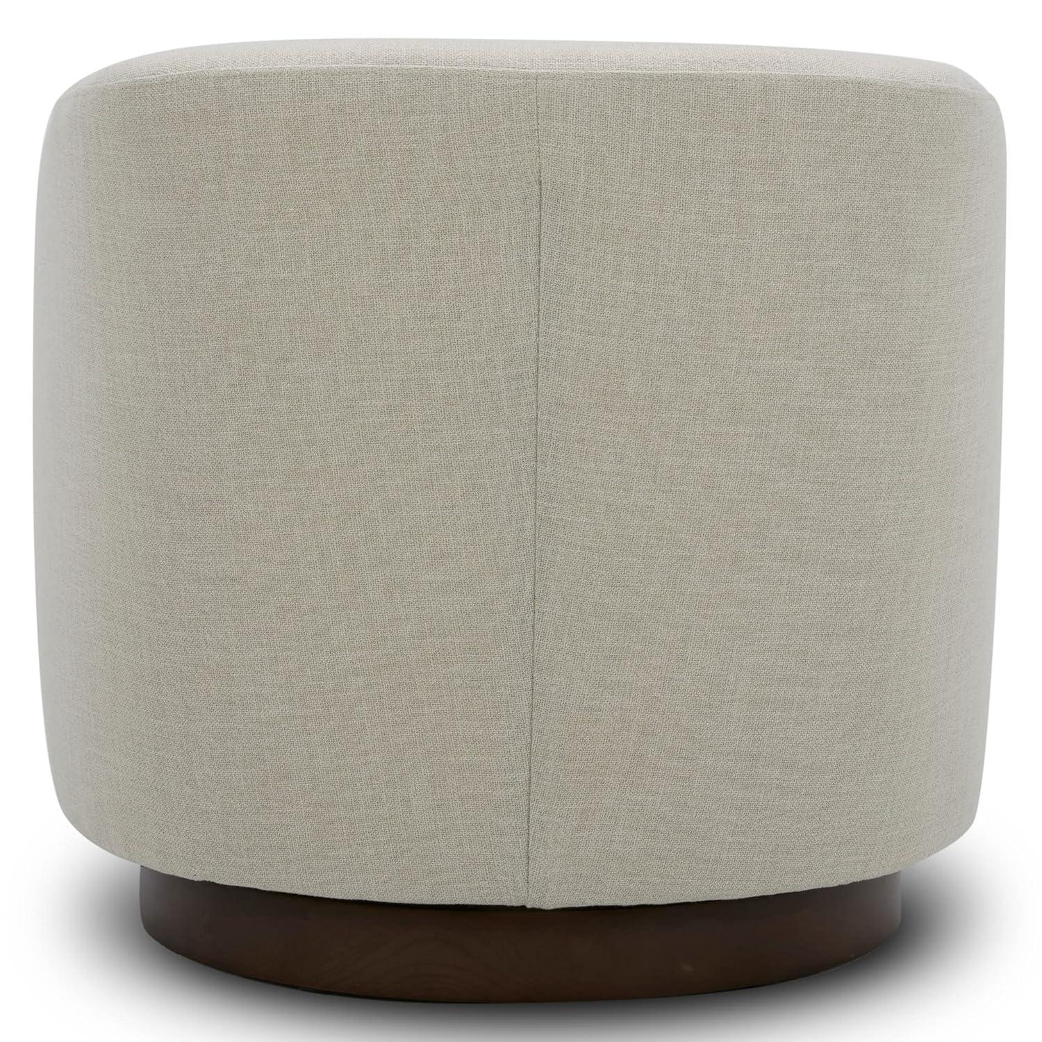 CHITA Swivel Accent Chair Fabric, Round Barrel Arm Chair Living Room, Flax Beige