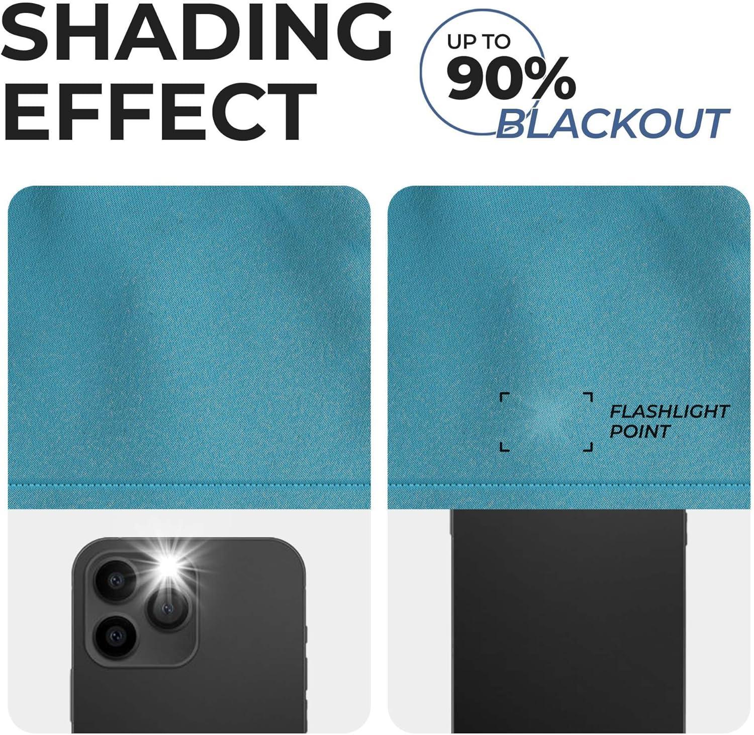 Classic Modern Solid Room Darkening Semi-Blackout Curtains, Grommets, Set of 2, 52"x108", Aqua - Blue Nile Mills