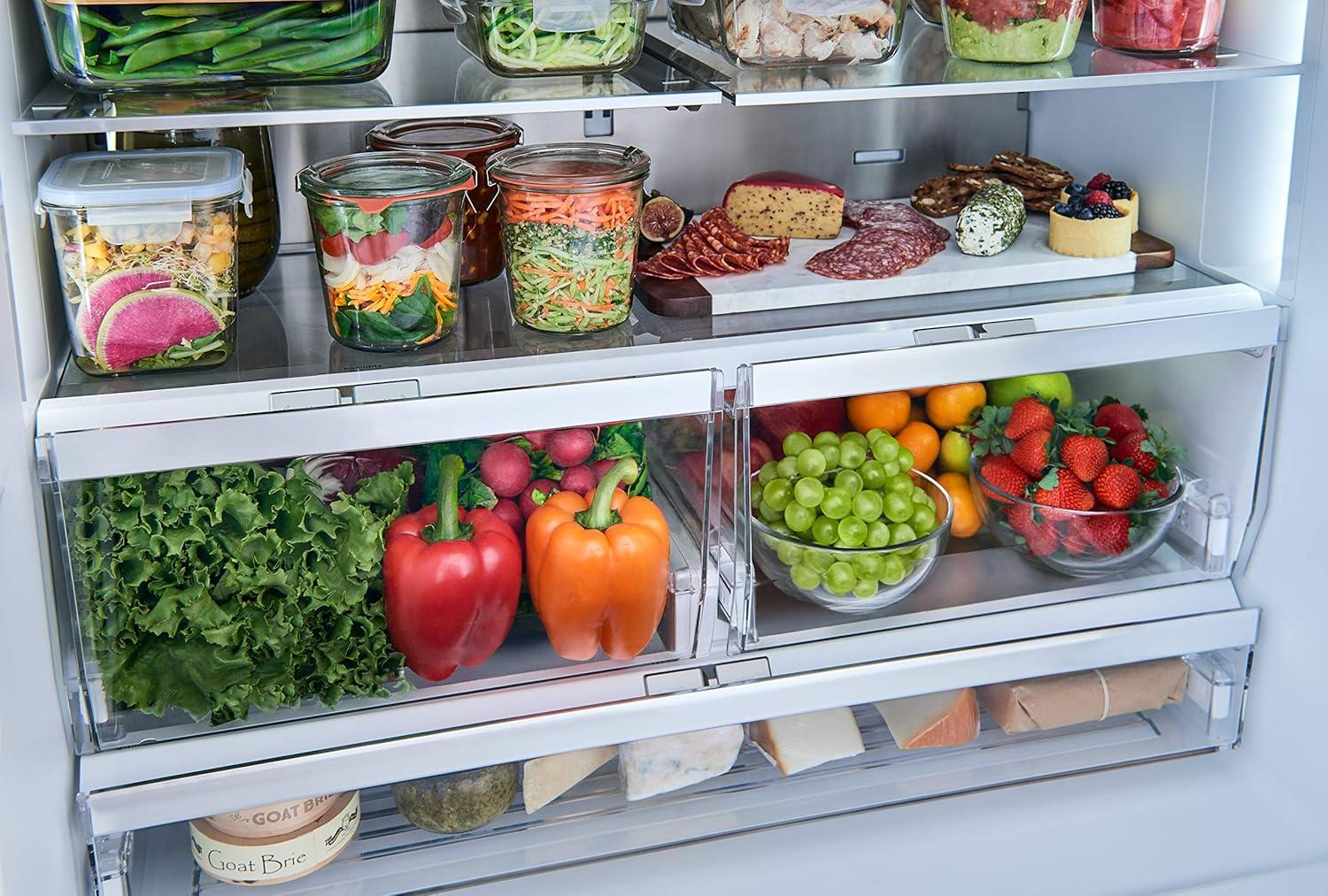 Bosch - 500 Series 36-Inch Smart French Door Standard-Depth Refrigerator With Quickicepro, Anti-Fingerprint, External Water & Ice, Home Connect