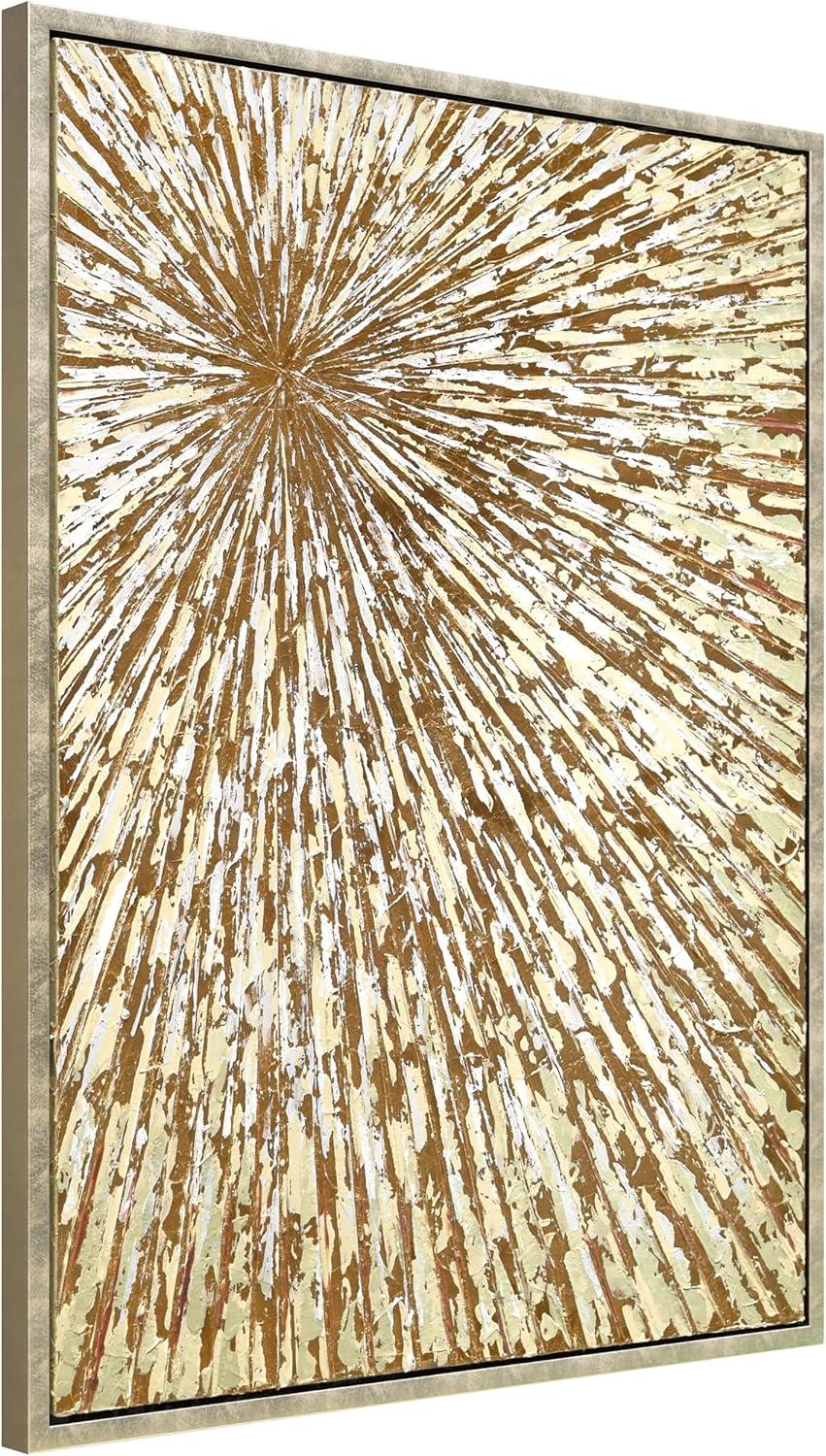 Empire Art Direct Radiant Burst Metallic Hand Painted Framed Canvas Wall Art with Gold Foil
