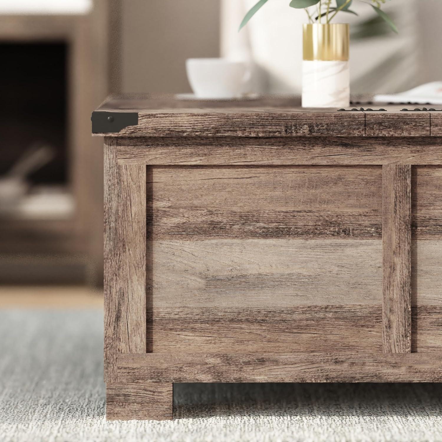 Taylor & Logan Willard Modern Farmhouse Coffee Table: Lift-Top, Engineered Wood, Lockable Hinges