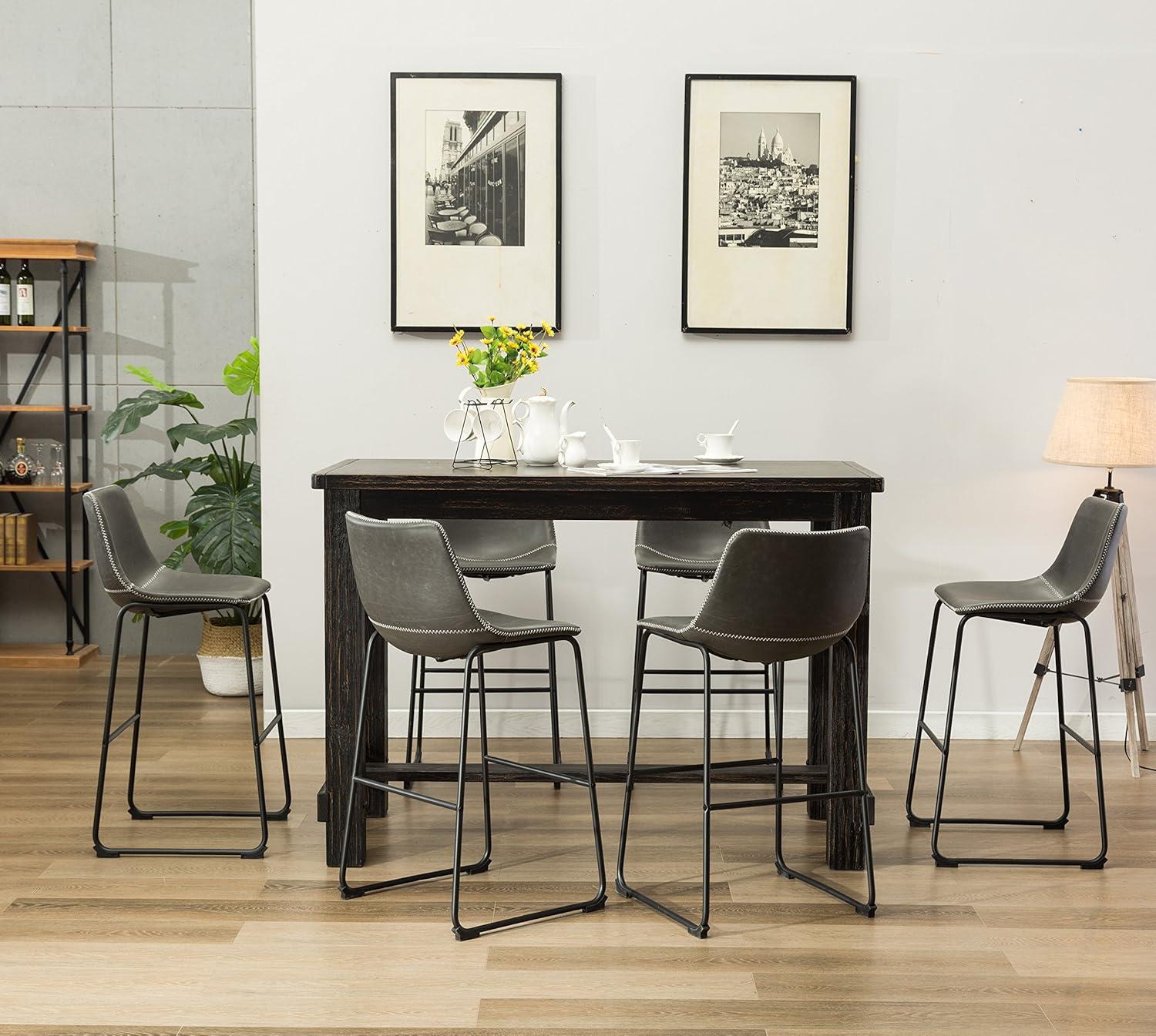 Roundhill Furniture Lotusville 7 Piece Bar Height Pub Table Set