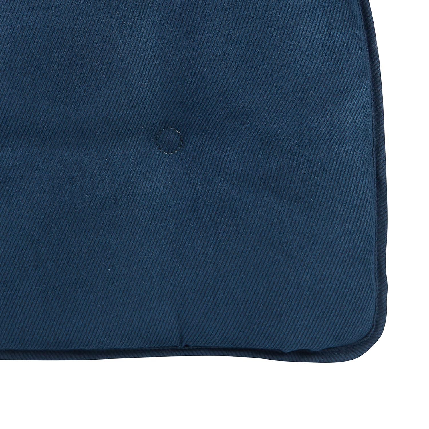 Non-Slip Tufted Chair Cushions for Dining Room, Kitchen and Office Use, U-Shaped Skid-Proof Seat Pad, 15x16 Inches, 4 Pack, Indigo Blue