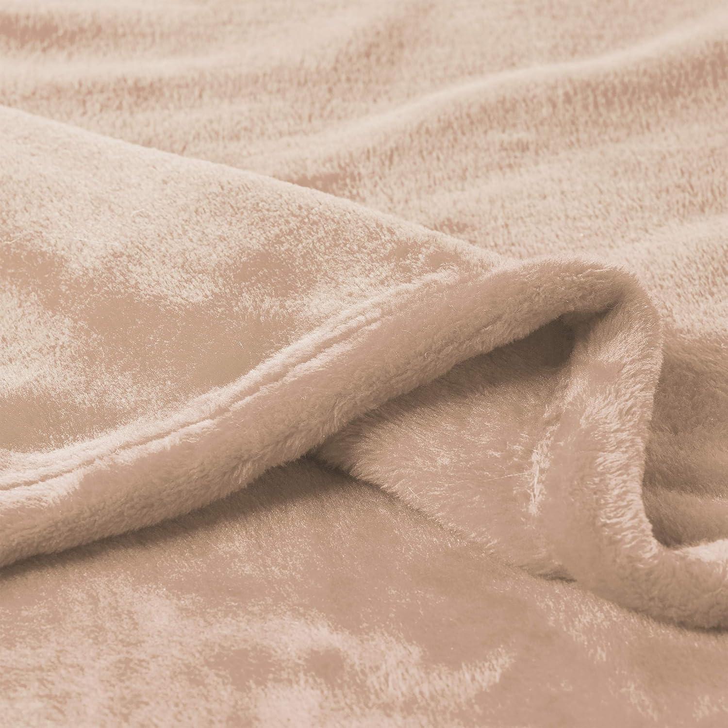 Velvet Throw Oversized Microfiber Velvet Solid Polyester Throw Blanket - Desert Tan