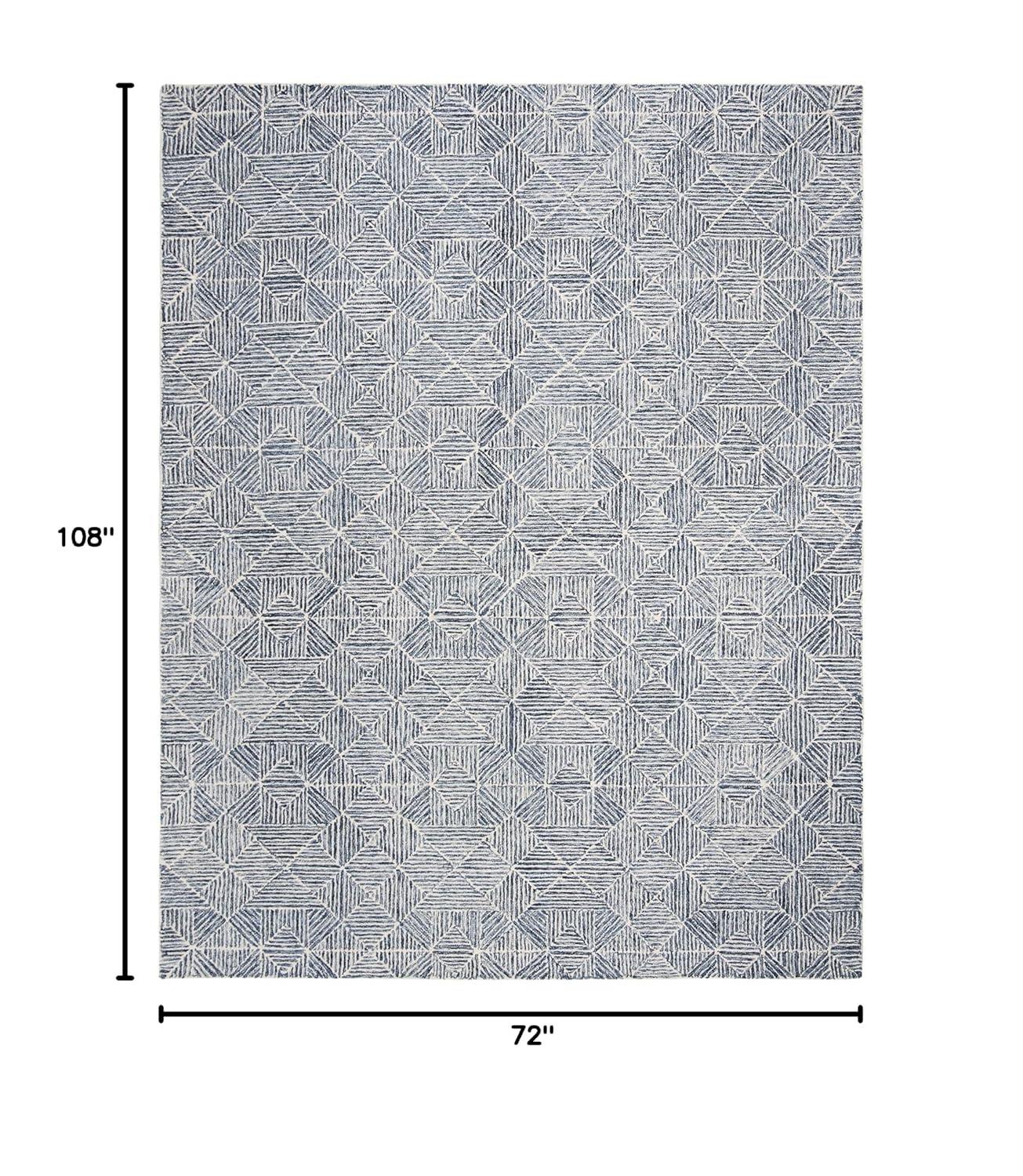 SAFAVIEH Abstract Brock Geometric Area Rug, Blue/Ivory, 4' x 6'