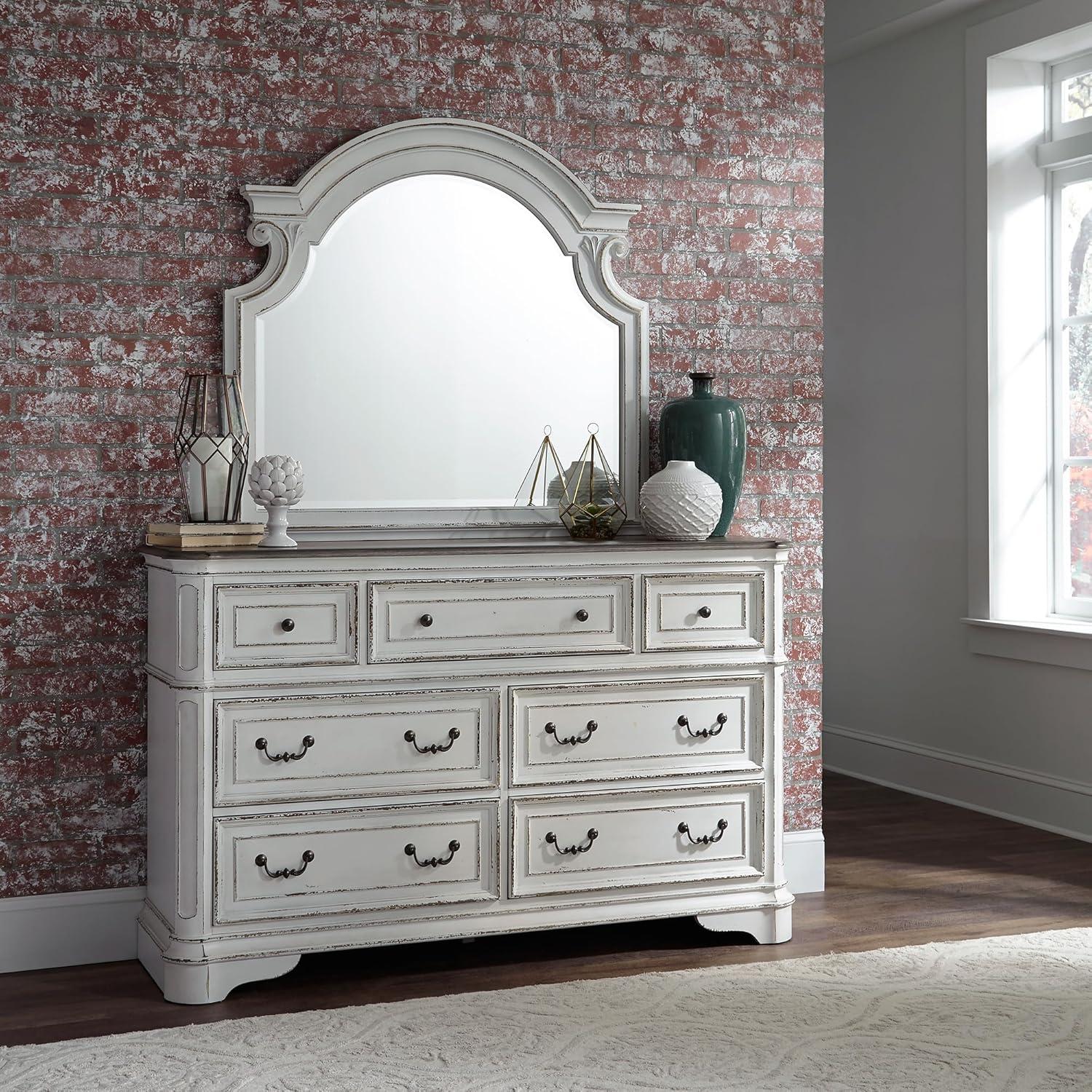 Liberty Furniture Industries Magnolia Manor Mirror, W46 x D2 x H43, White