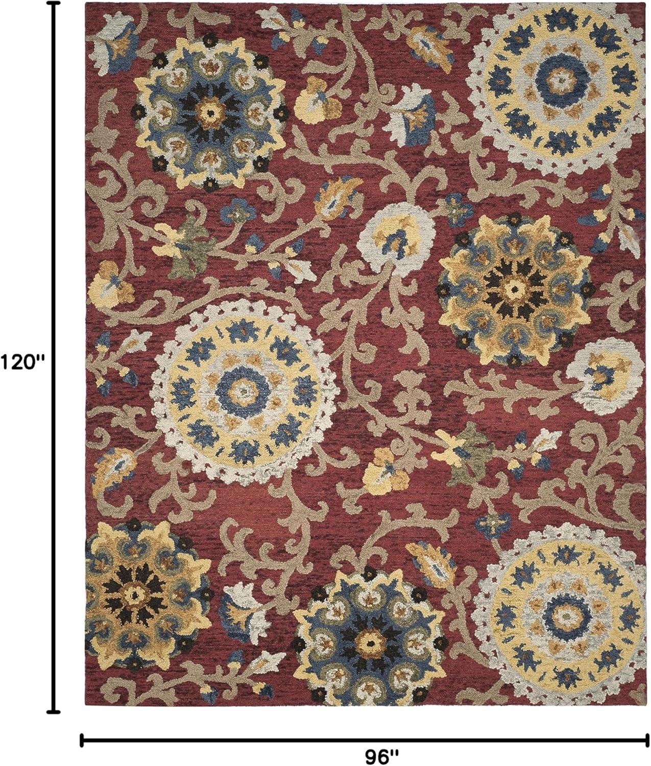 Blossom BLM401 Hand Tufted Area Rug - Red/Multi - 8'x10' - Safavieh.