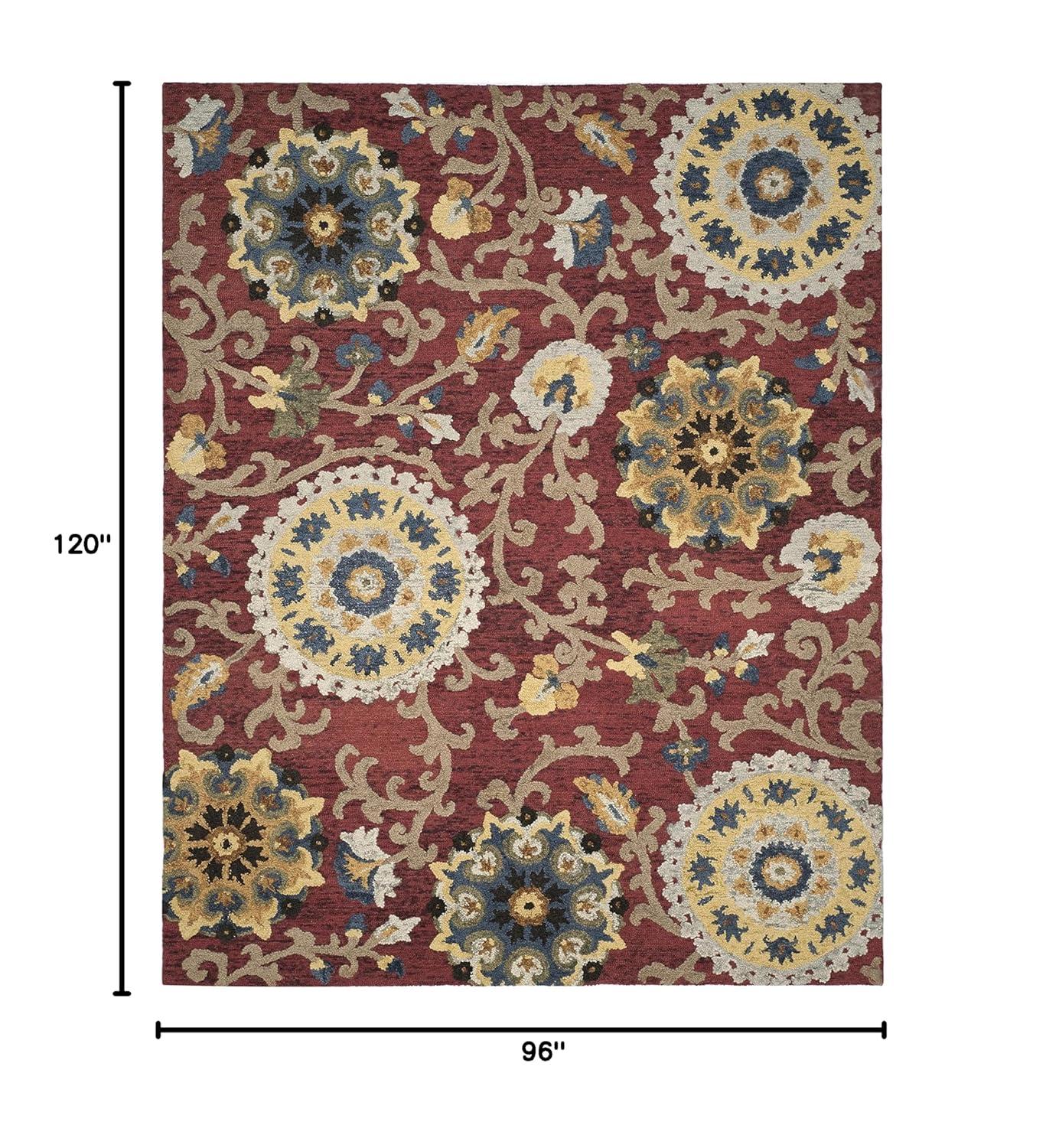 Blossom BLM401 Hand Tufted Area Rug - Red/Multi - 8'x10' - Safavieh.