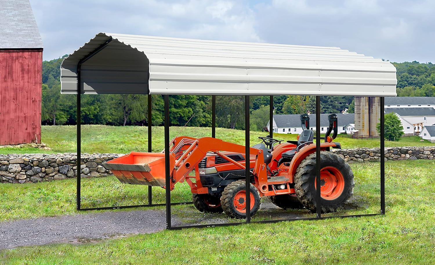 Arrow Arrow Galvanized Steel Carport, 10x15x9