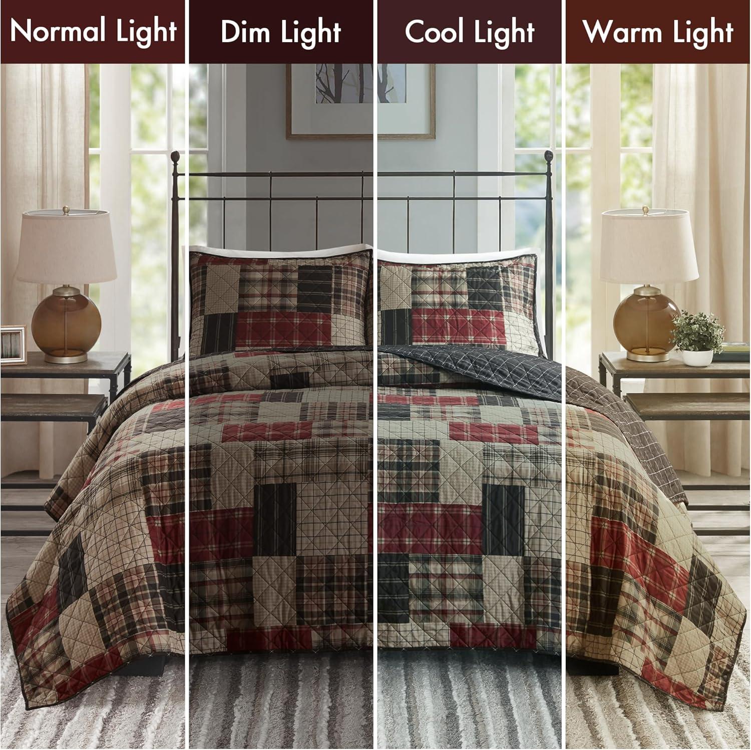 Madison Park Timber 3 Piece Reversible Printed Quilt Set
