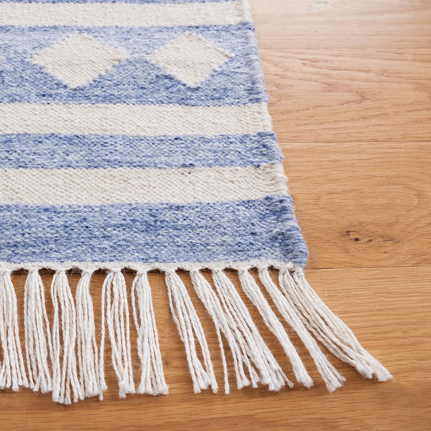 Kilim KLM764 Hand Woven Area Rug - Blue/Ivory - 3'x5' - Safavieh.