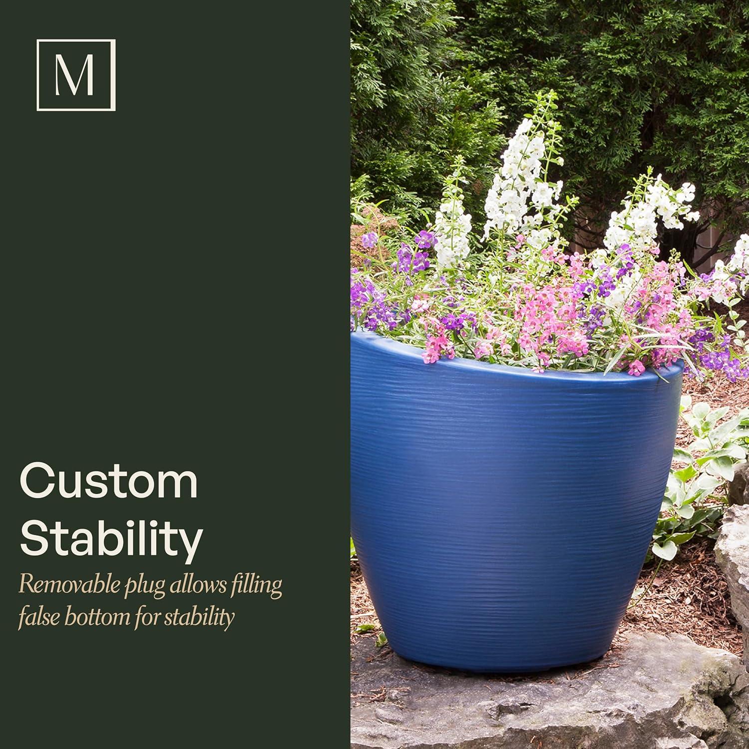 20 in. Modesto Round Planter, White