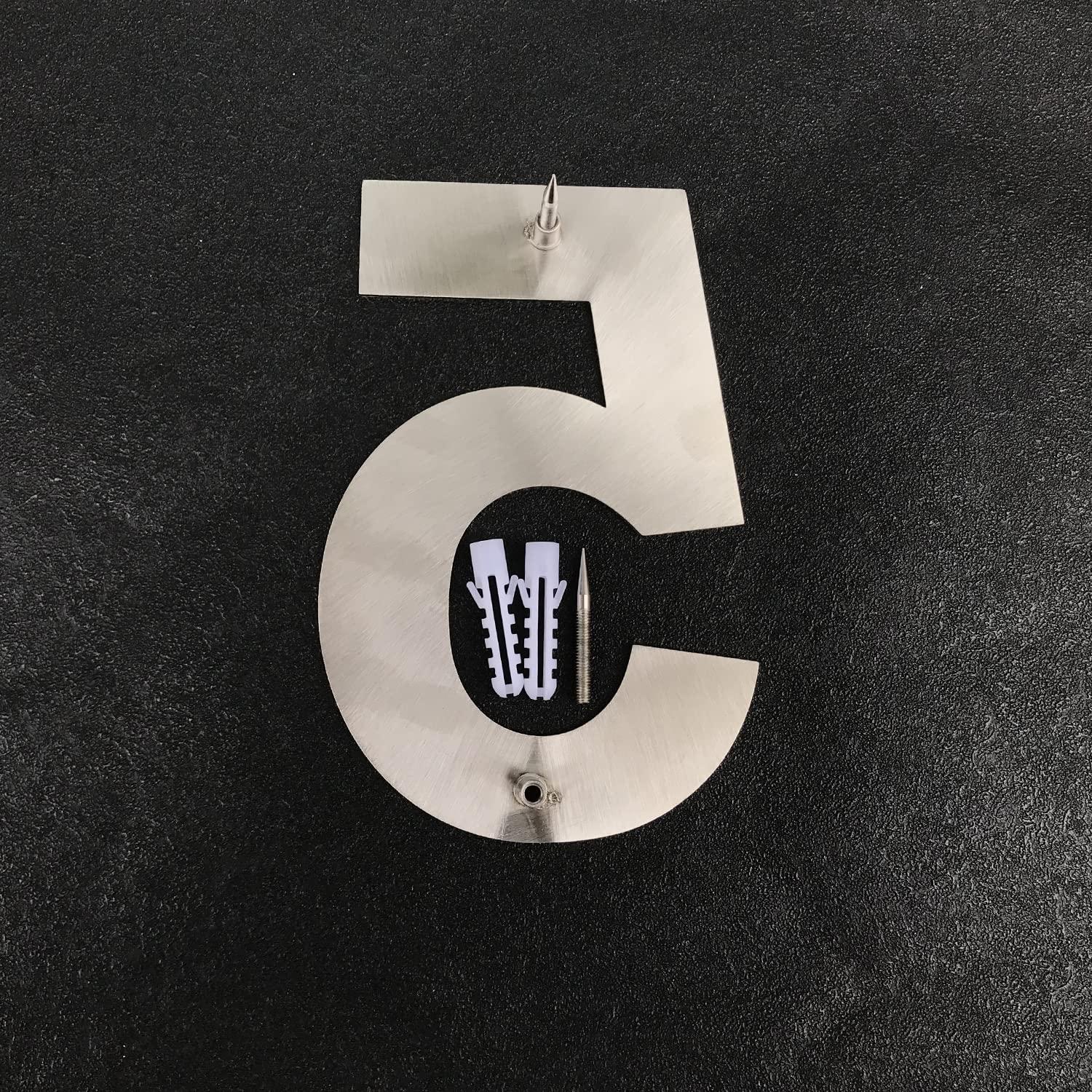 Barton Barton 6-Inch Floating Mount Steel House Number for Address Sign (Black)