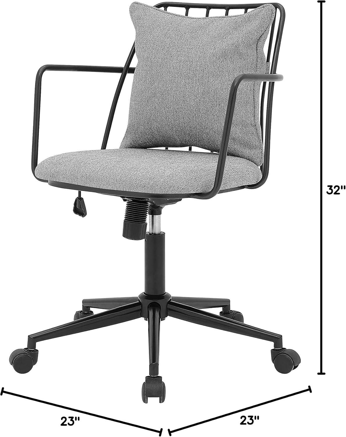 New Pacific Direct Edison KD 22.5" Fabric Office Chair in Strata Gray