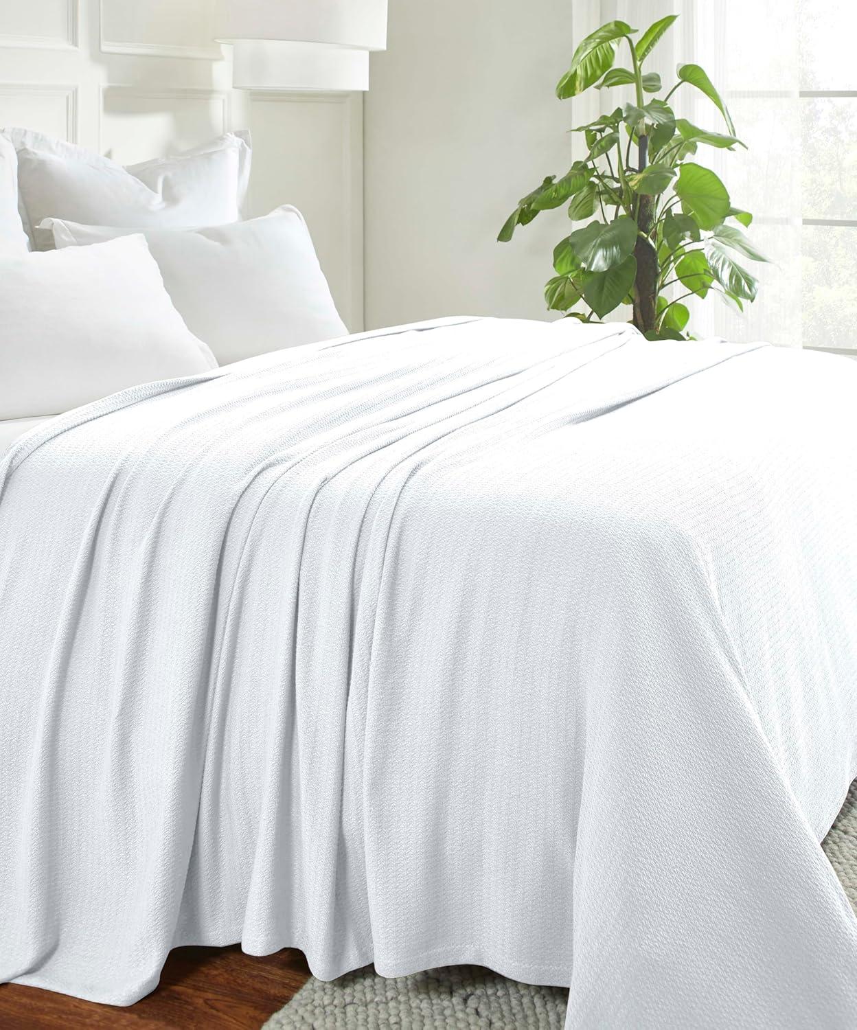 Superior Waffle Weave Honeycomb Knit Soft Textured All-Season Cotton Blanket