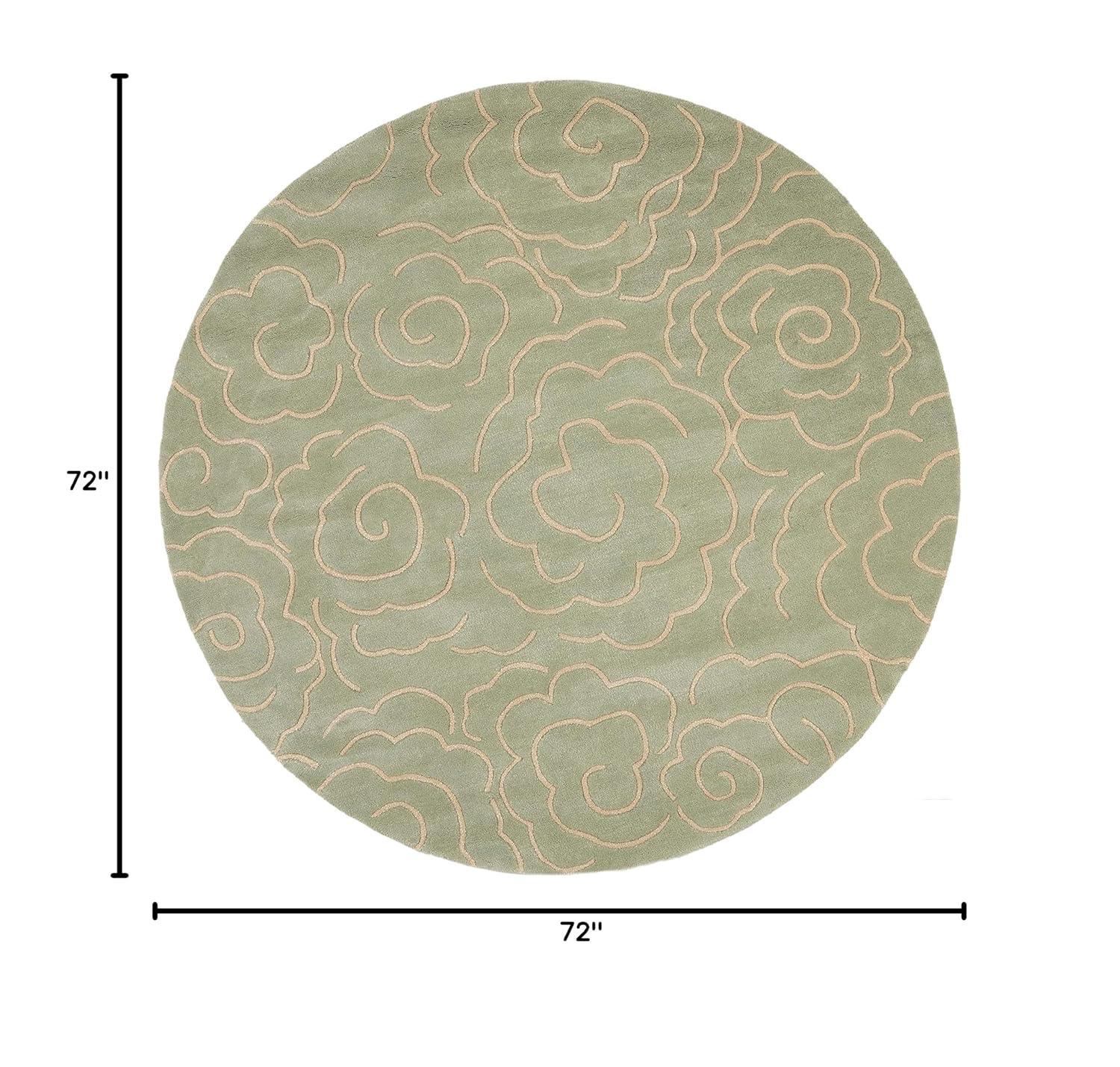 Safavieh Soho Obris 6 x 6 (ft) Tufted Wool Soft Blue/Ivory Round Indoor Abstract Area rug