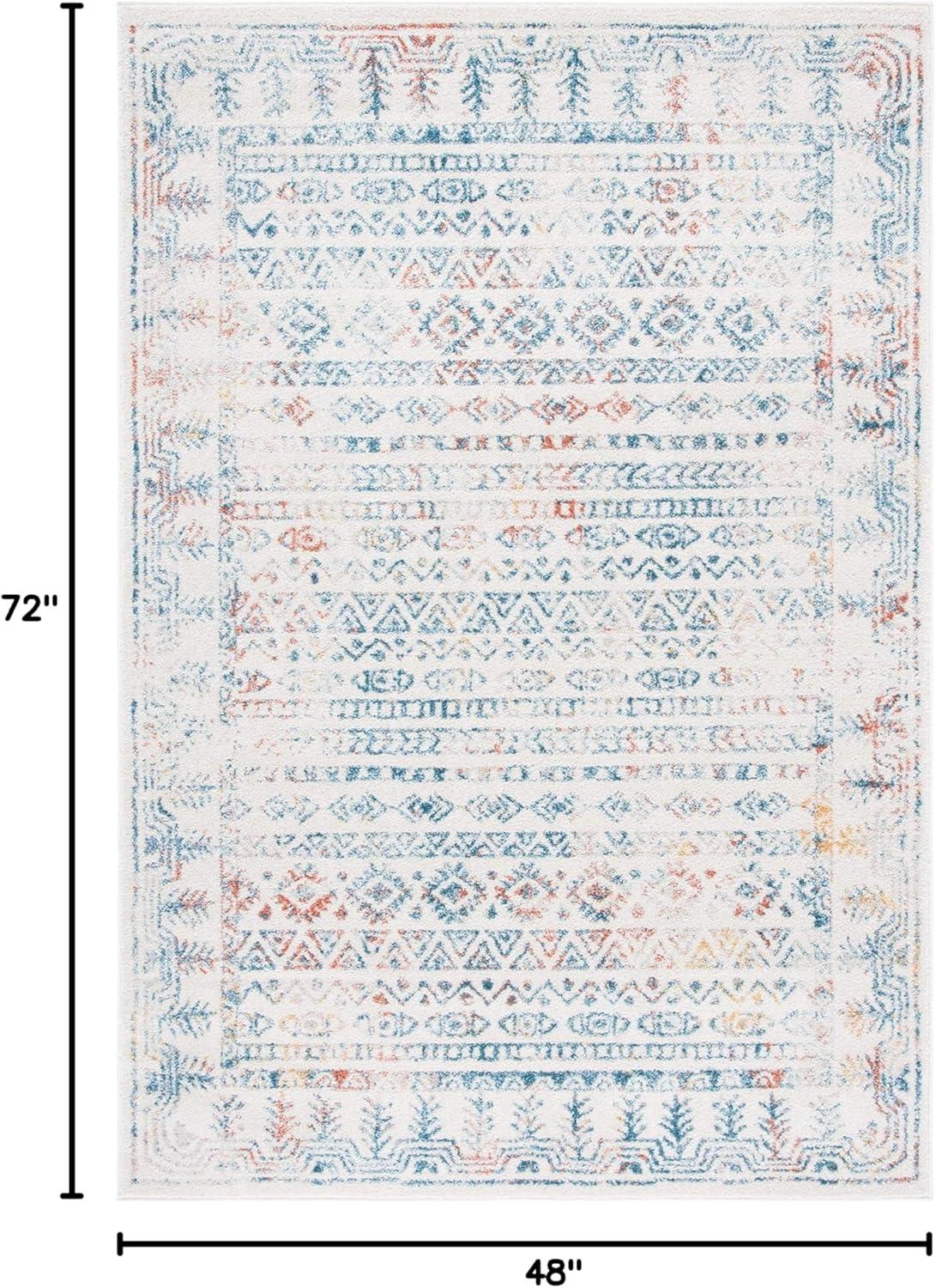 Tulum TUL271 Power Loomed Area Rug - Ivory/Rust - 4'x6' - Safavieh.