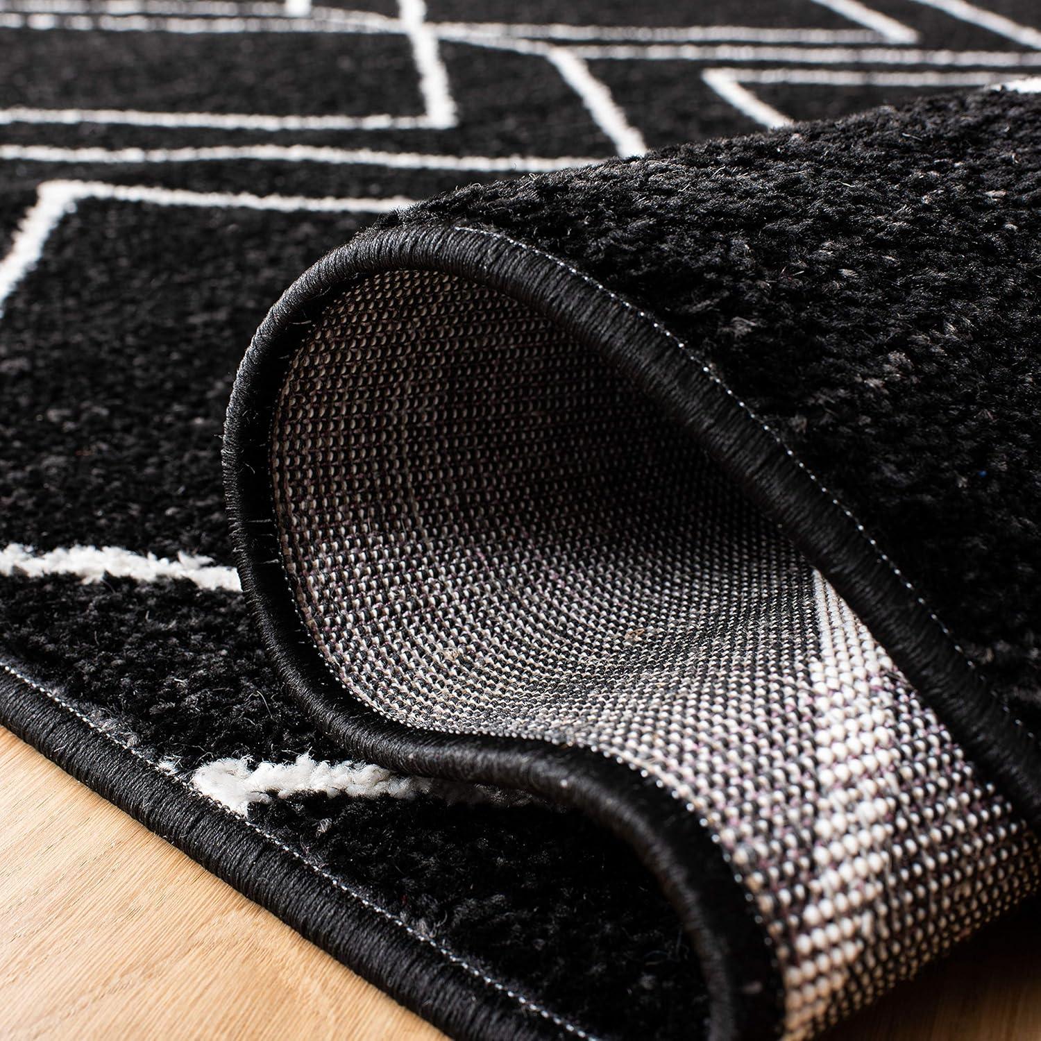 Adirondack ADR241 Machine Made Indoor Area Rug - Black/Ivory - 8'x8' - Safavieh