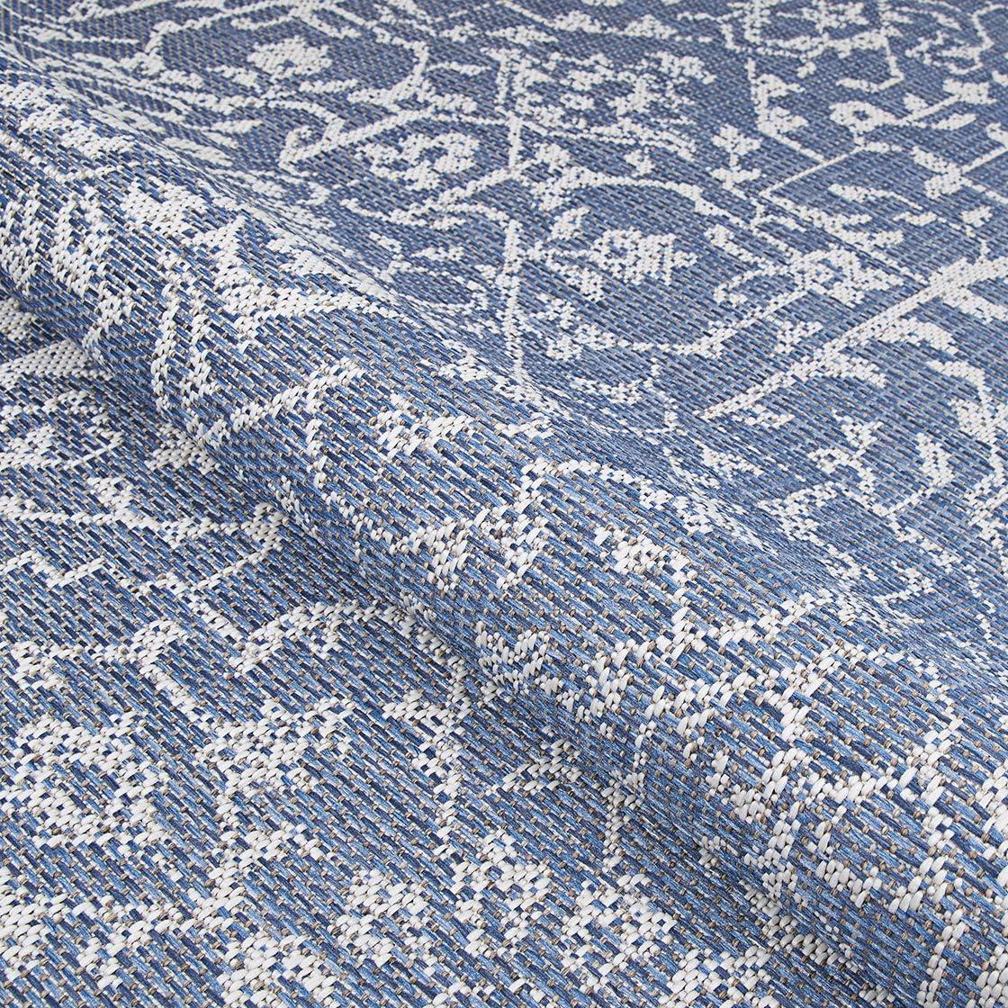 Couristan Monte Carlo Palmette Indoor/Outdoor Area Rug, 2'3" x 7'10" Runner, Navy-Ivory