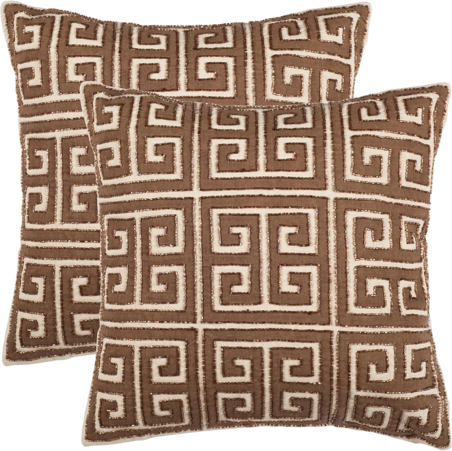 Safavieh Embroidered Feather Throw Pillow (Set of 2)