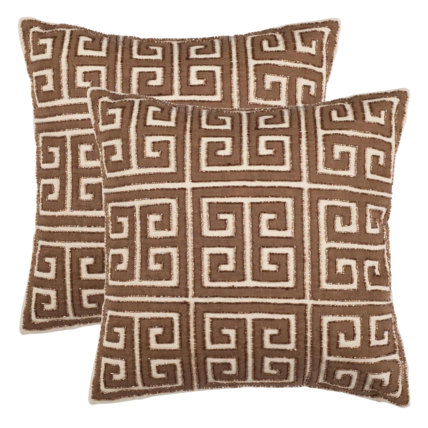Safavieh Embroidered Feather Throw Pillow (Set of 2)