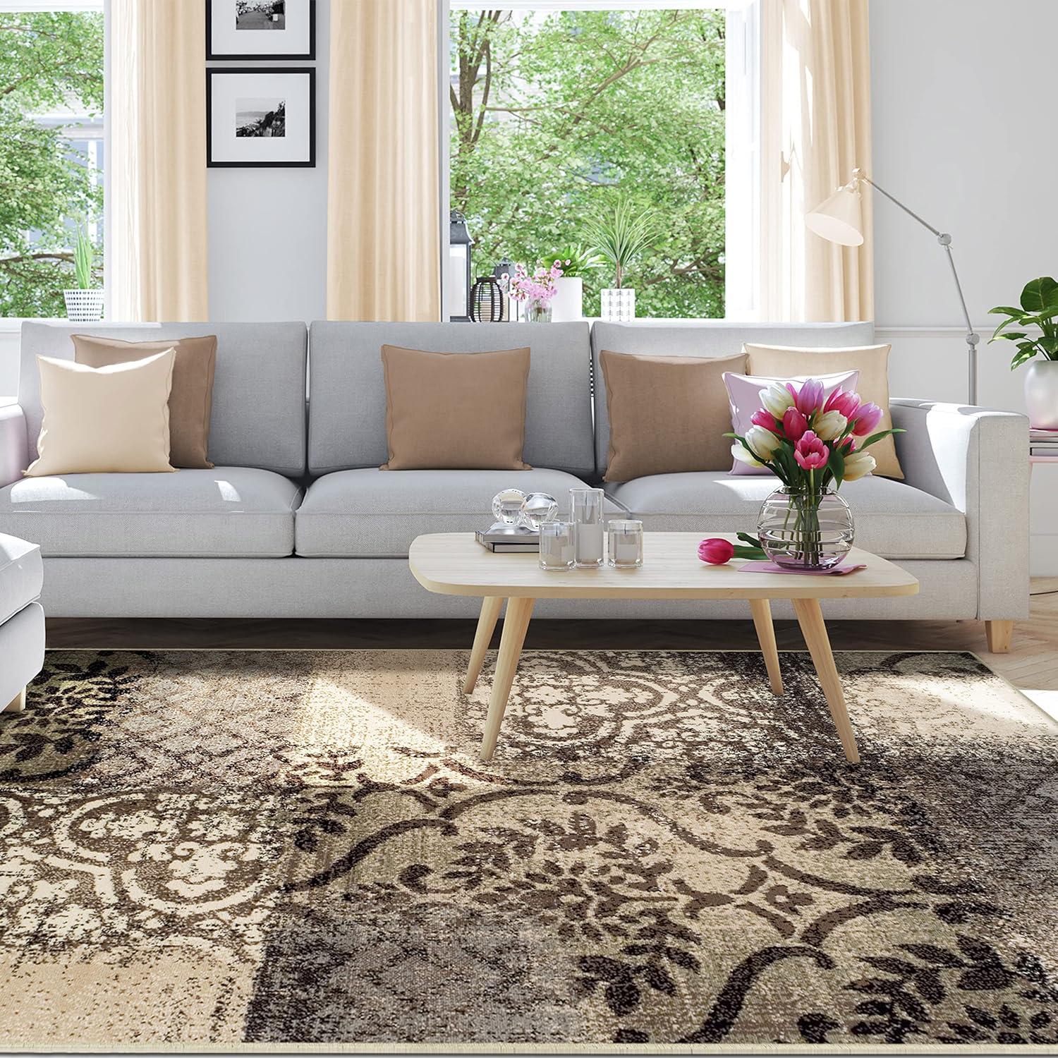 Superior Bristol Indoor Area Rug, 10' x 14', Beige-Brown