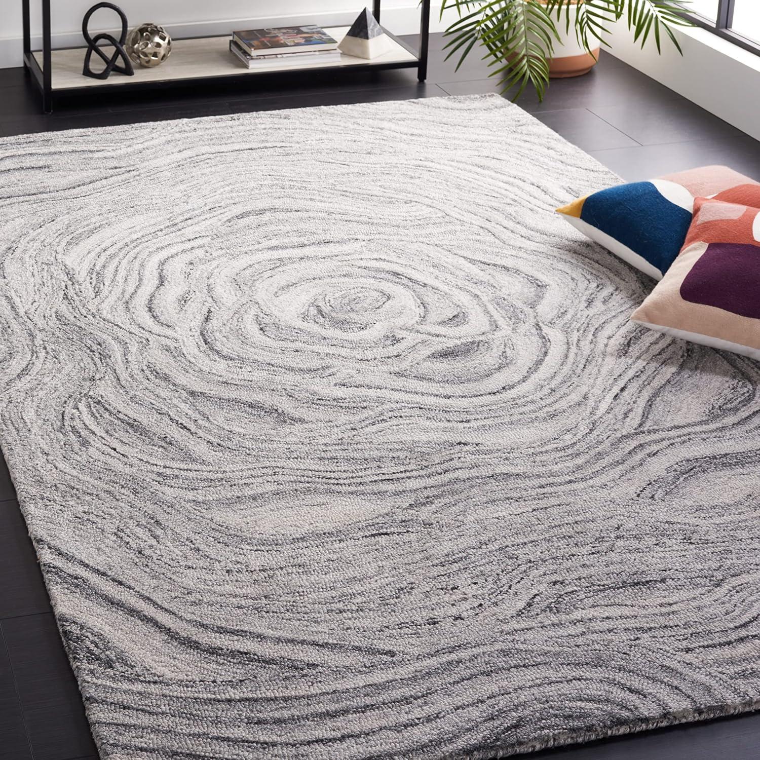 Abstract ABT148 Handmade Indoor Accent Rug - Dark Grey/Black - 3'x5' - Safavieh