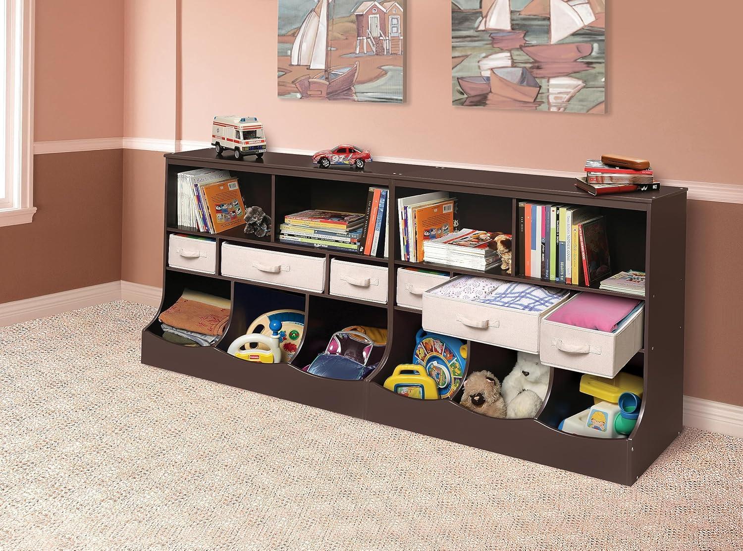 Badger Basket Combo Bin Storage Unit with Three Baskets - Espresso