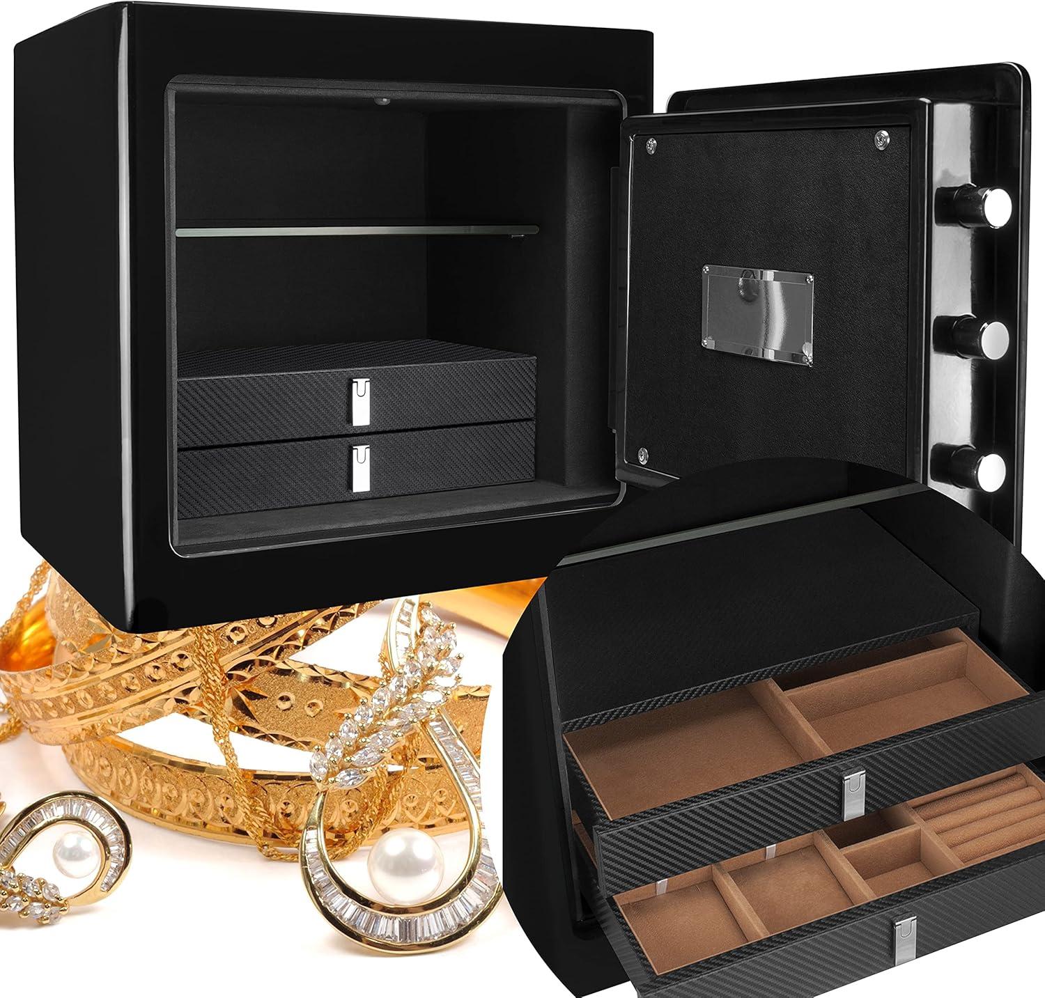 Ceballos 1.01 CUBIC FT BLACK JEWELRY SAFE V2