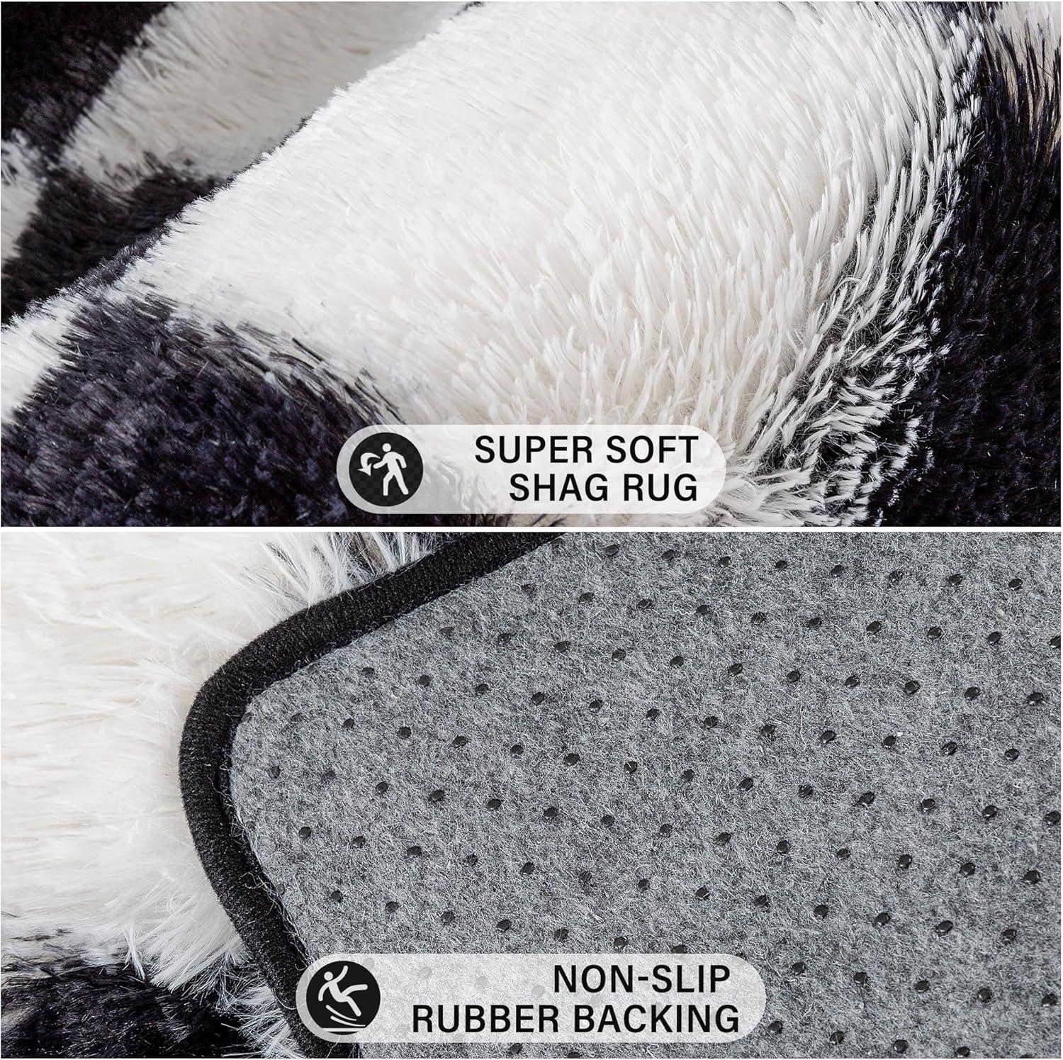 Luxe Weavers Checkered Black and White Geometric 8x10 Area Rug