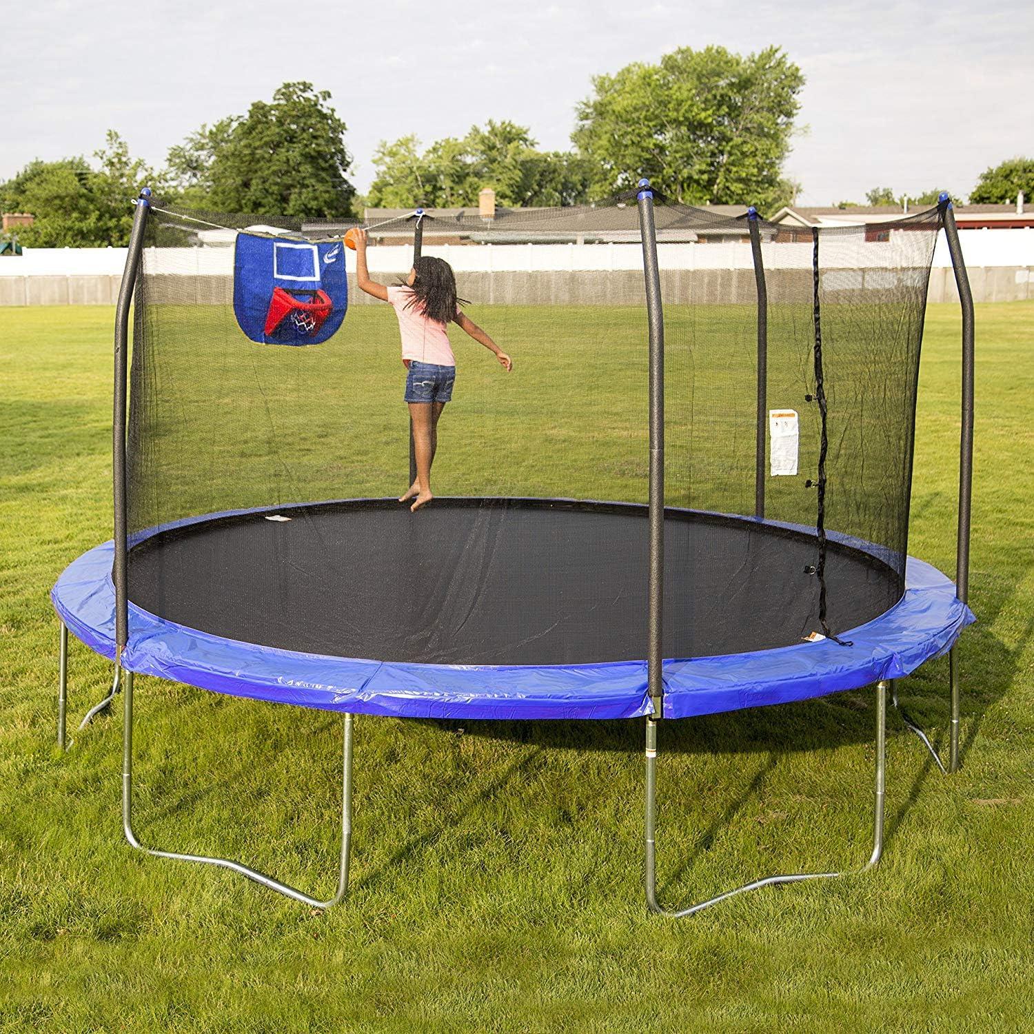 Skywalker Trampolines Skywalker Trampolines 15Ft Round Trampoline With Enclosure  Blue