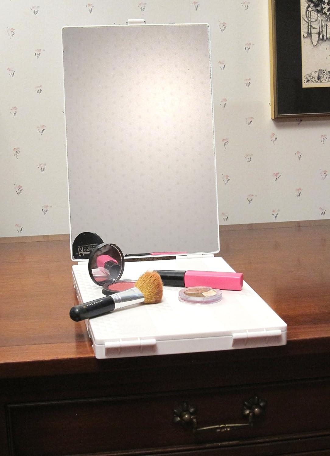 Portable Tri-Fold Mirror Home/Travel (White) 3 Way Mirror Hair, Makeup Mirror, Back of Head, Coloring, Styling, Cutting, Gifts for Men/Women