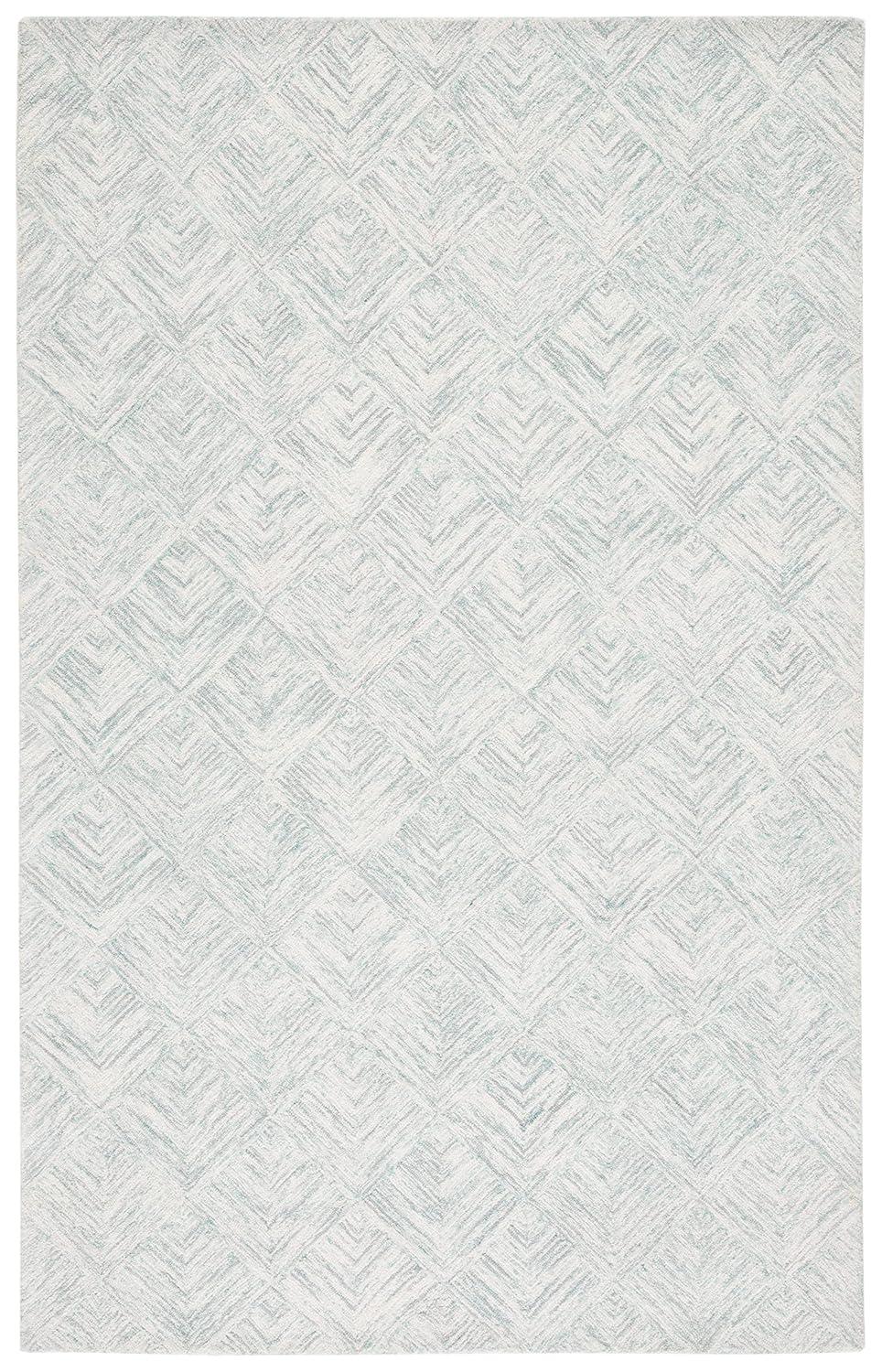 Abstract ABT428 Handmade Indoor Accent Rug - Grey/Turquoise - 3'x5' - Safavieh