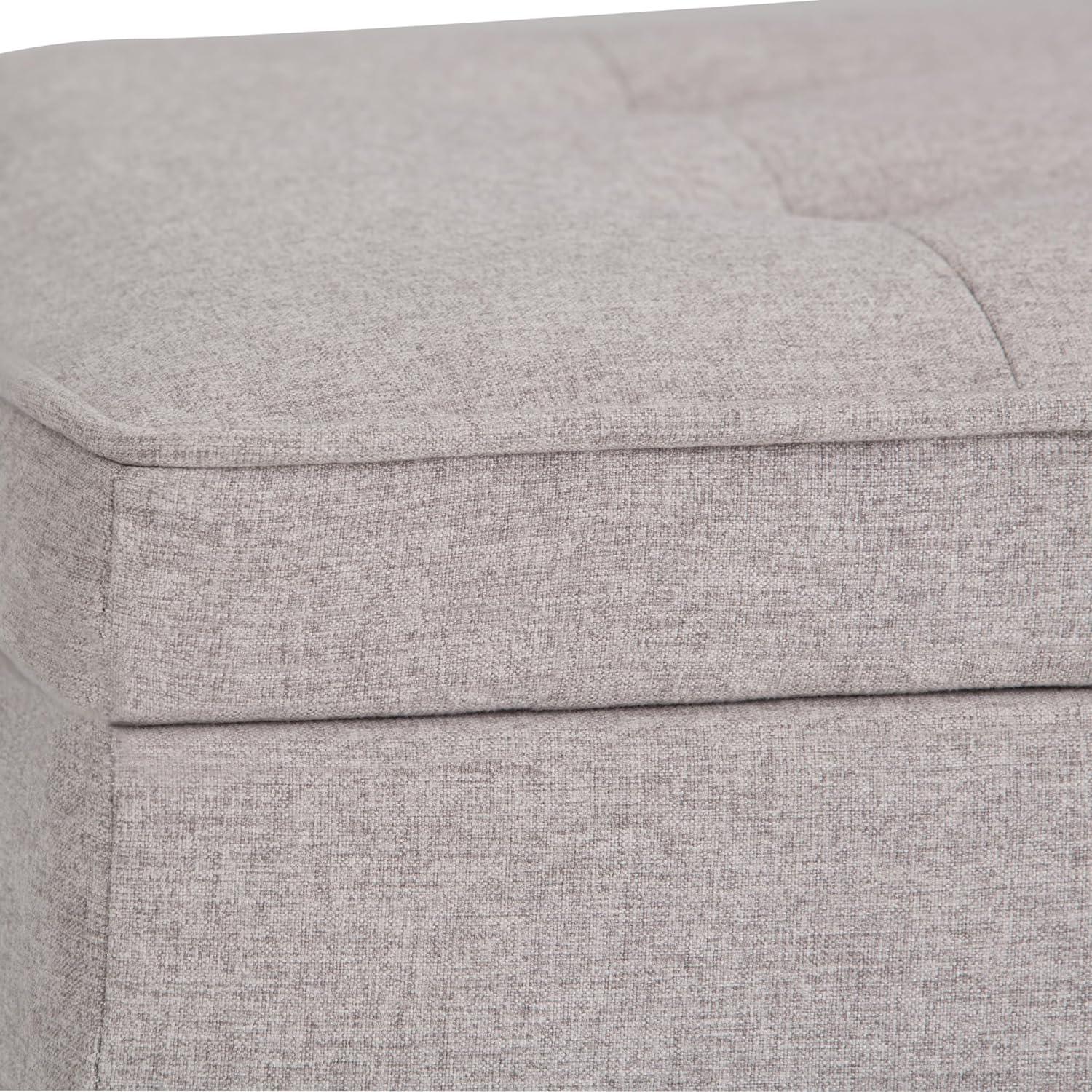 Simpli Home Cosmopolitan 44"W Transitional Tufted Storage Ottoman Bench with Lift Top